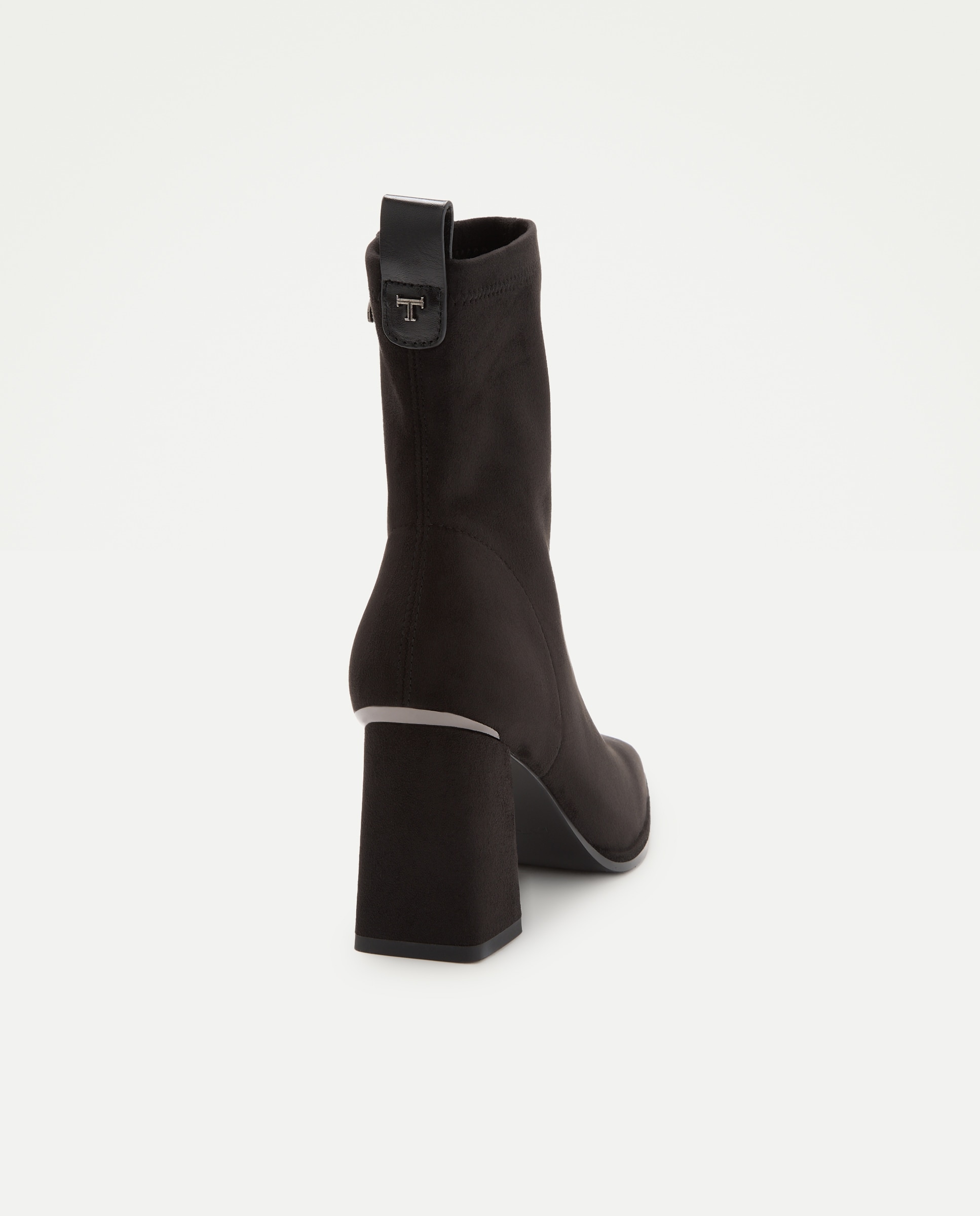 Botins de Salto Elásticos com Salto Alto Preto-3