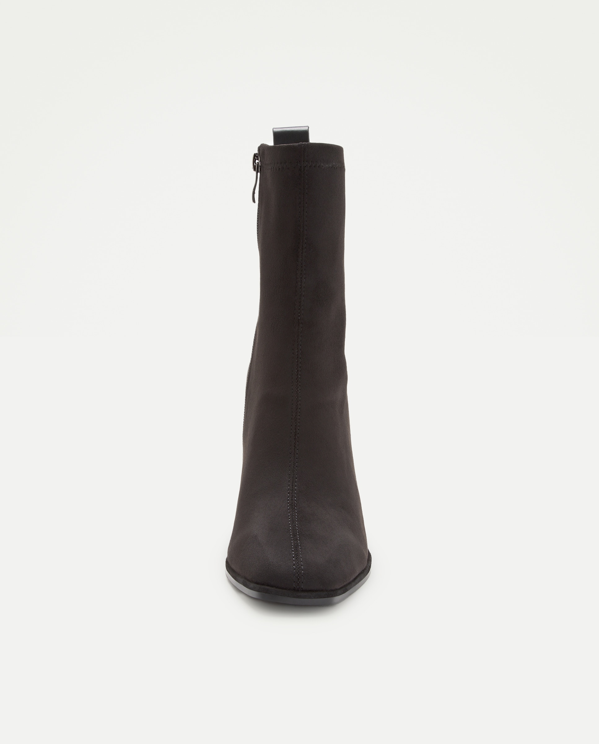 Botins de Salto Elásticos com Salto Alto Preto-4