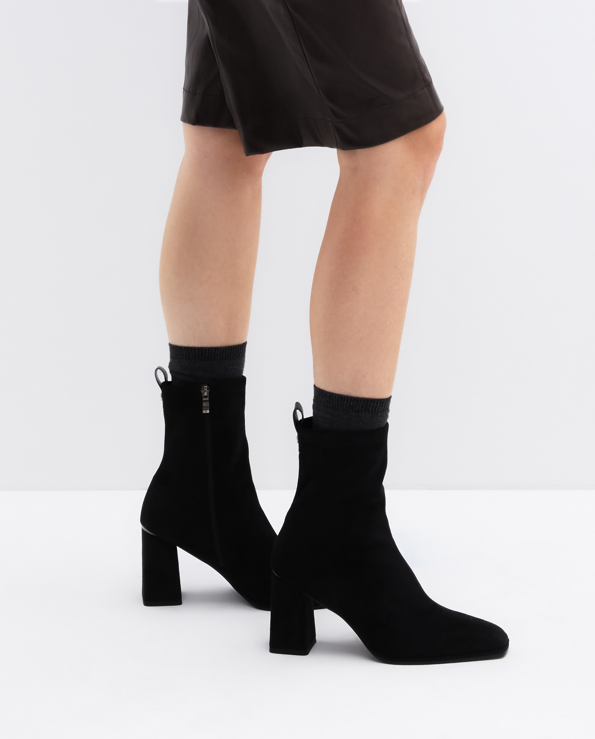 Botín tacón de mujer elático tacon alto - Latouche - Negro Negro-6
