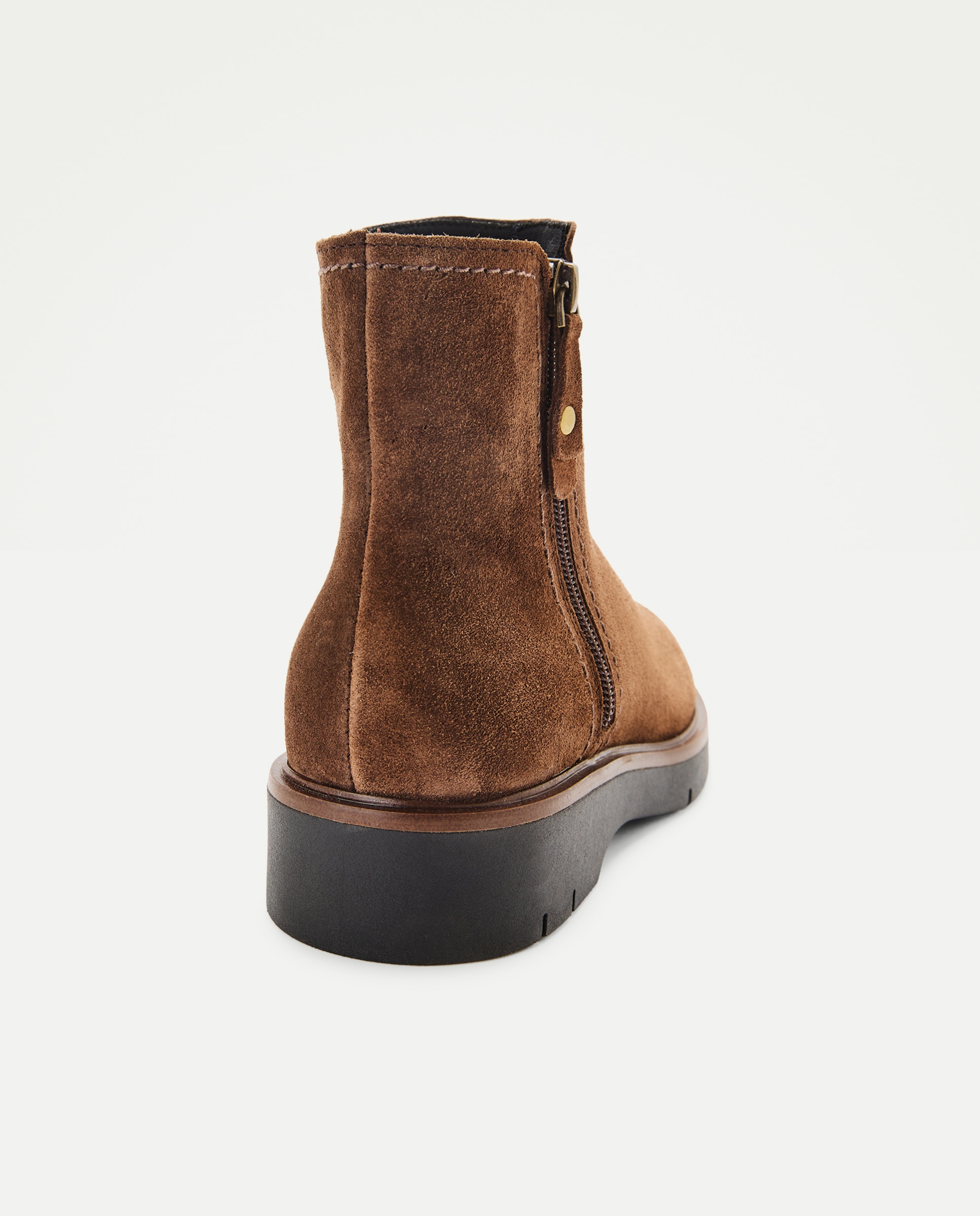 Botins Rasos com Fecho de Correr Lateral 740 Tabaco-3