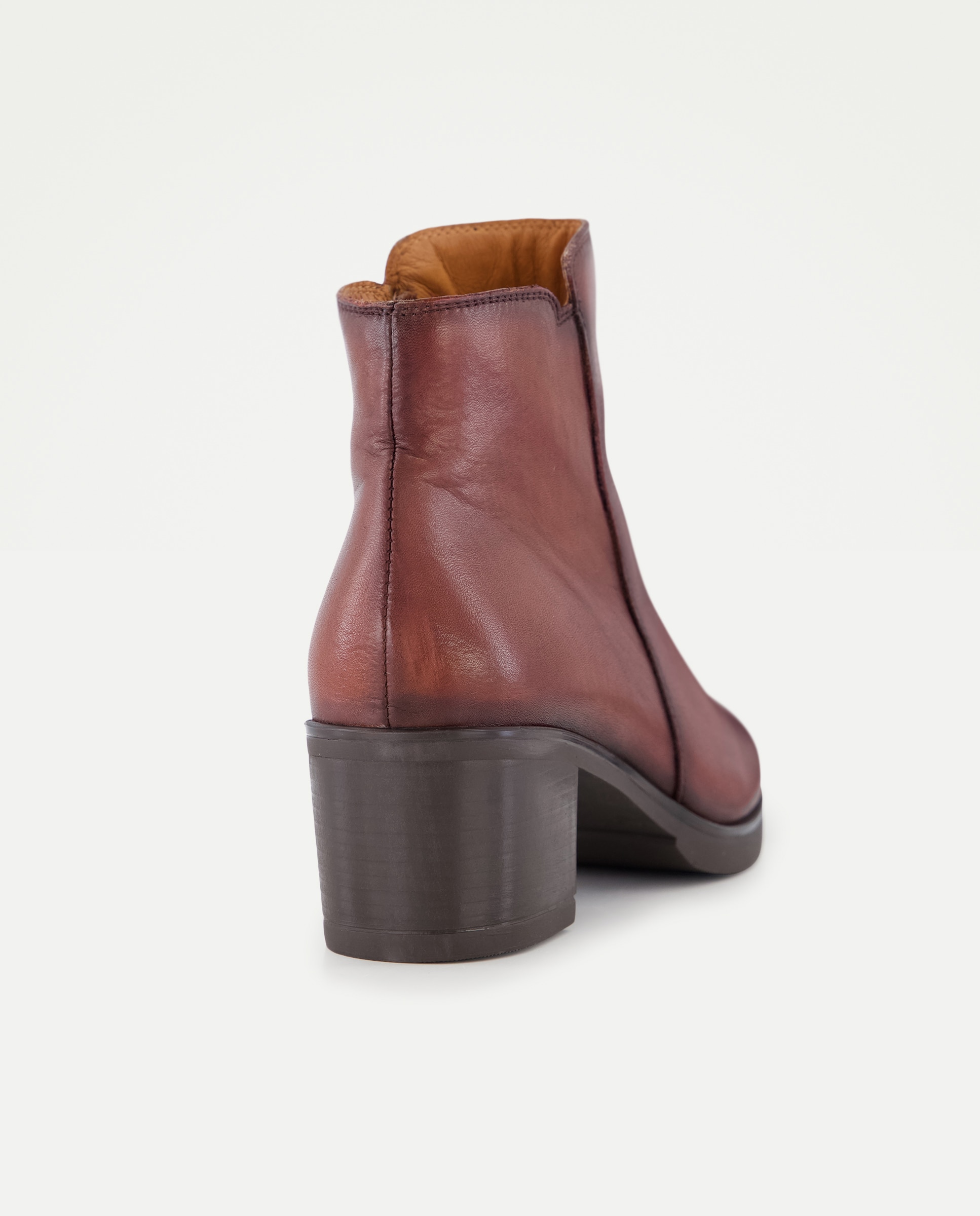 Botín de mujer de tacón liso esencial y piel vacuno - LT Comfort - Marrón Marrón-3