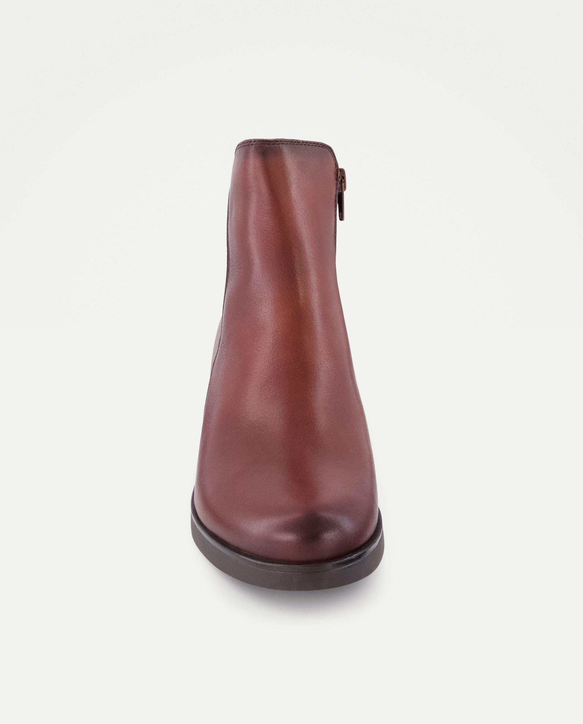 Botín de mujer de tacón liso esencial y piel vacuno - LT Comfort - Marrón Marrón-4