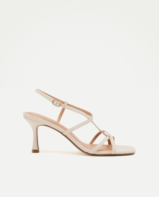 Sandalias de tacón de mujer con tiras cruzadas estilo cocktail