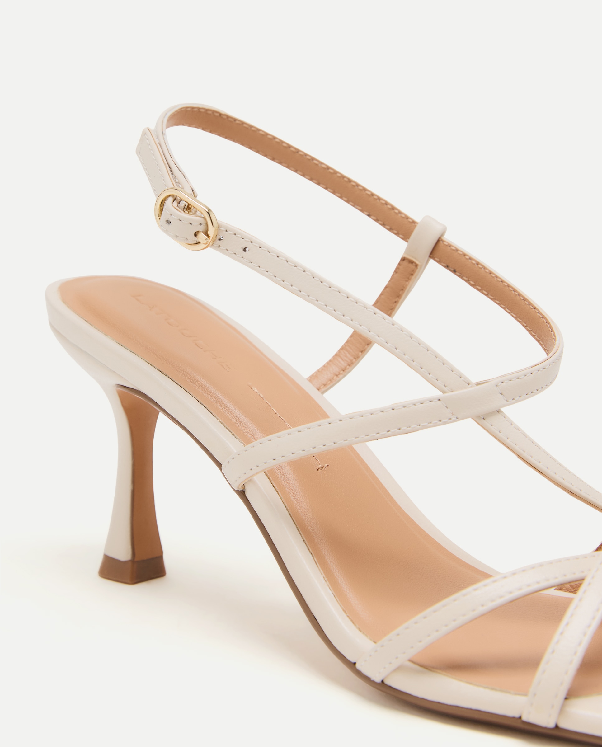Sandálias de Salto com Tiras Cruzadas Estilo Cocktail Branco-marfim-5