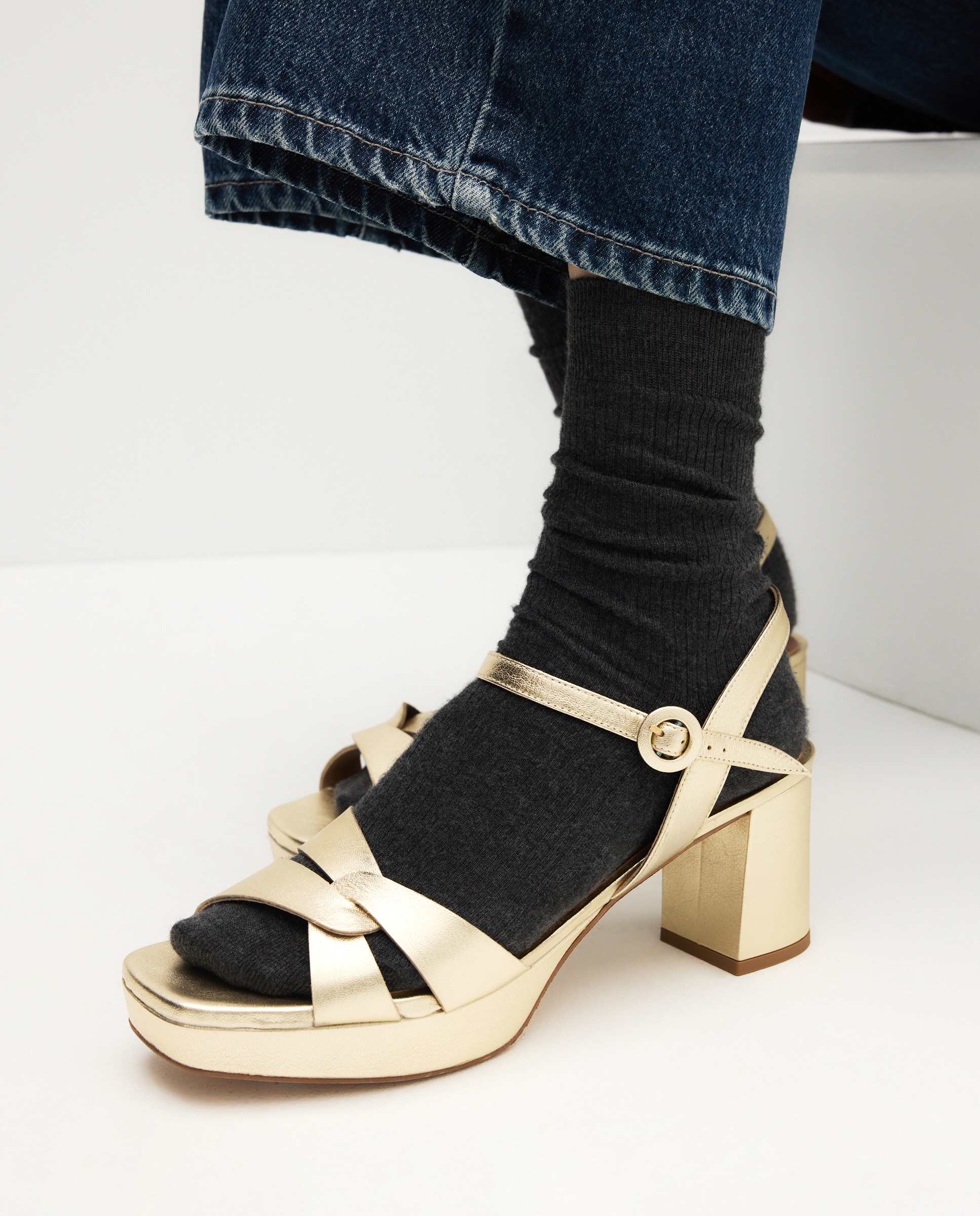 Sandalias de tacón de mujer de tipo confort - Latouche Comfort - 390 Oro 390 Oro-6