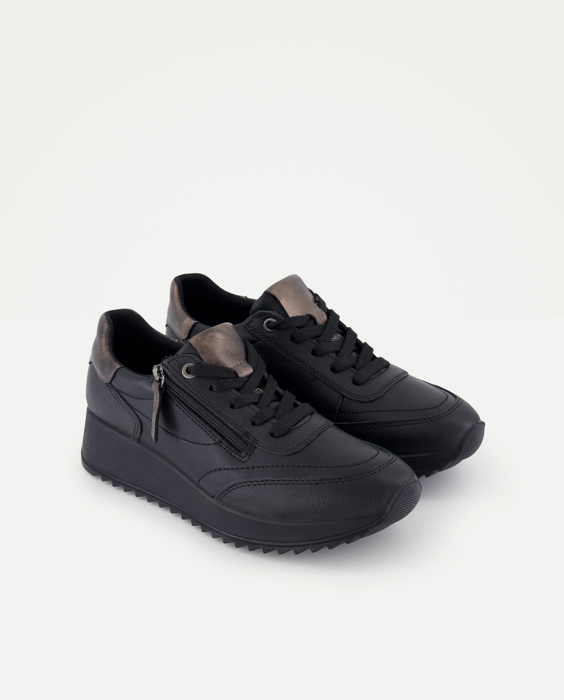 Deportivos running de mujer con cremallera - Latouche Comfort - Negro Negro-2