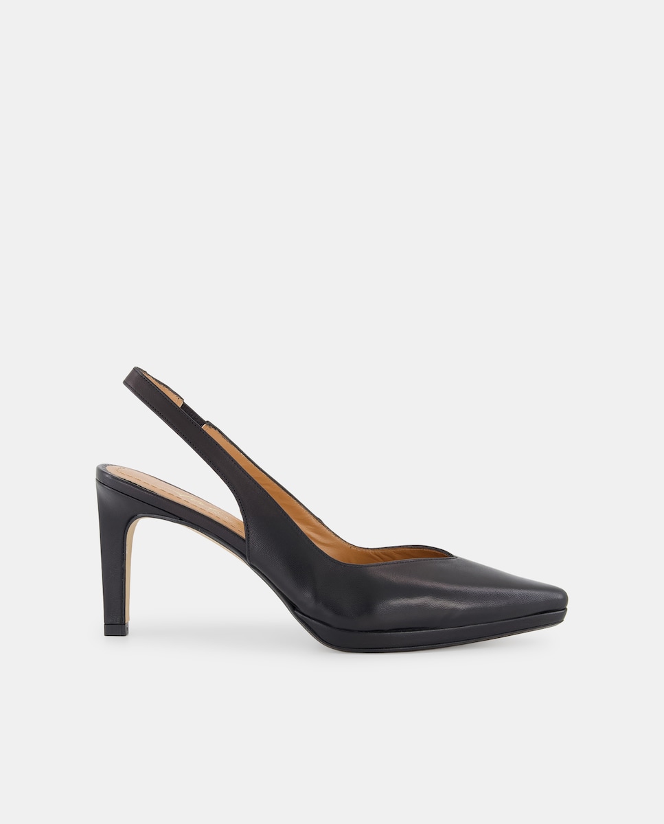 Sapatos Tipo Mules com Cunha Preto-1