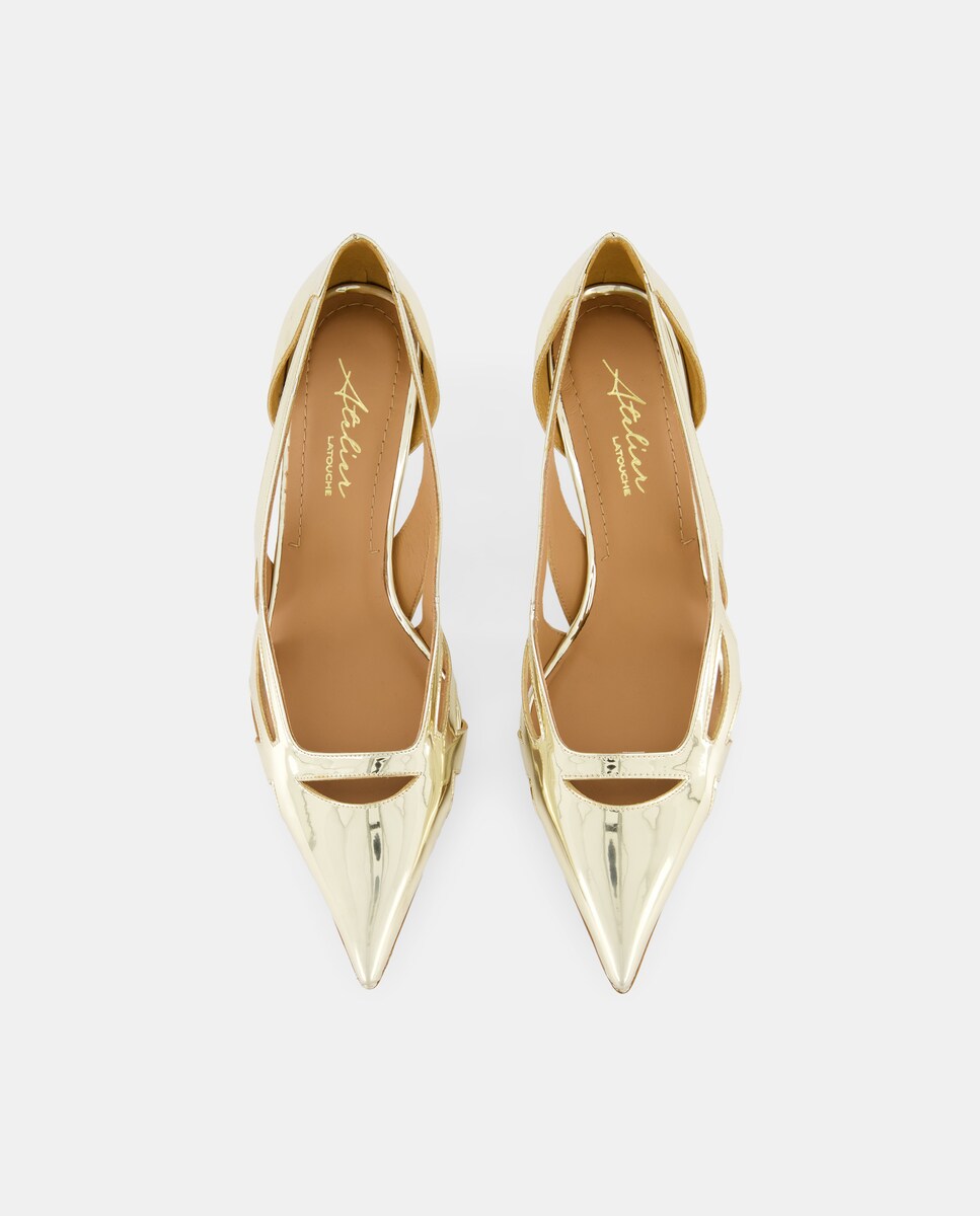 Sapatos de Salto com Verniz 390 Ouro-4
