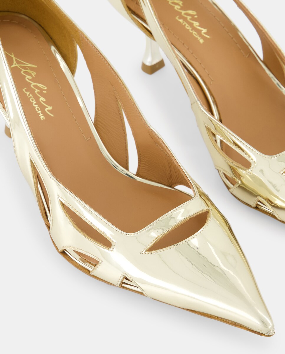 Sapatos de Salto com Verniz 390 Ouro-5