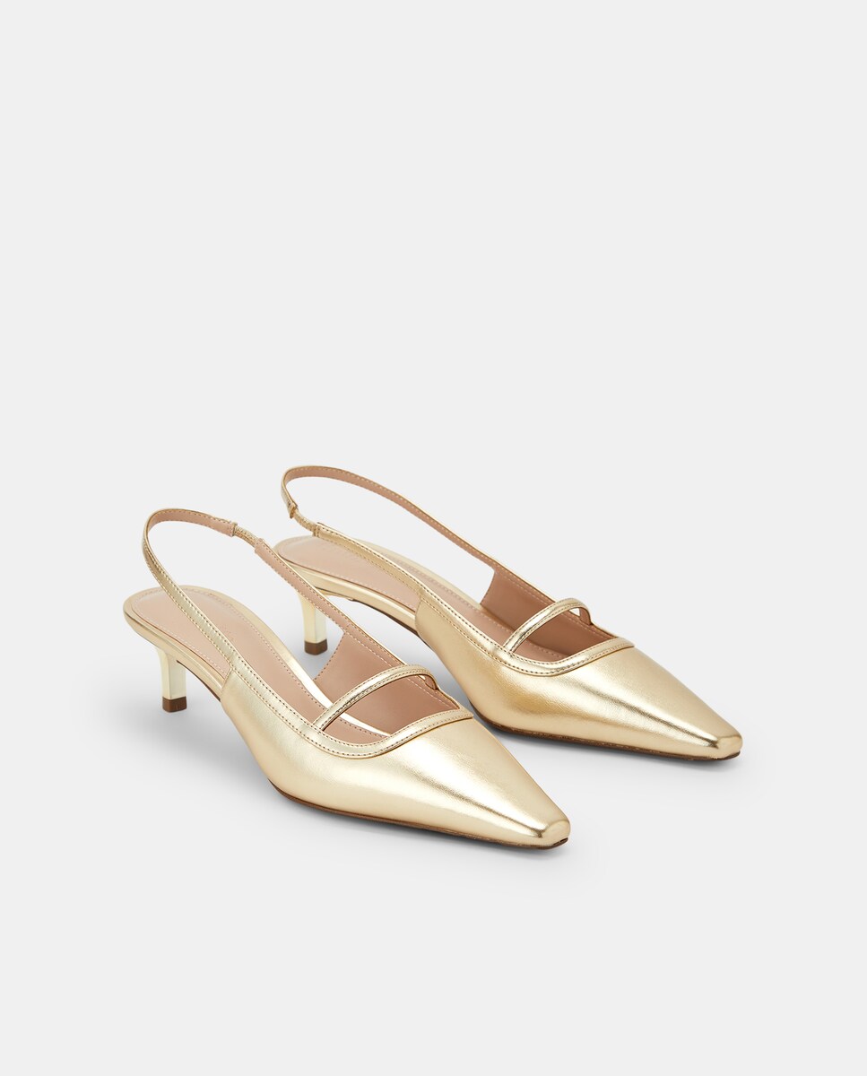 Sapatos de Salto Tipo Tacão 390 Ouro-2
