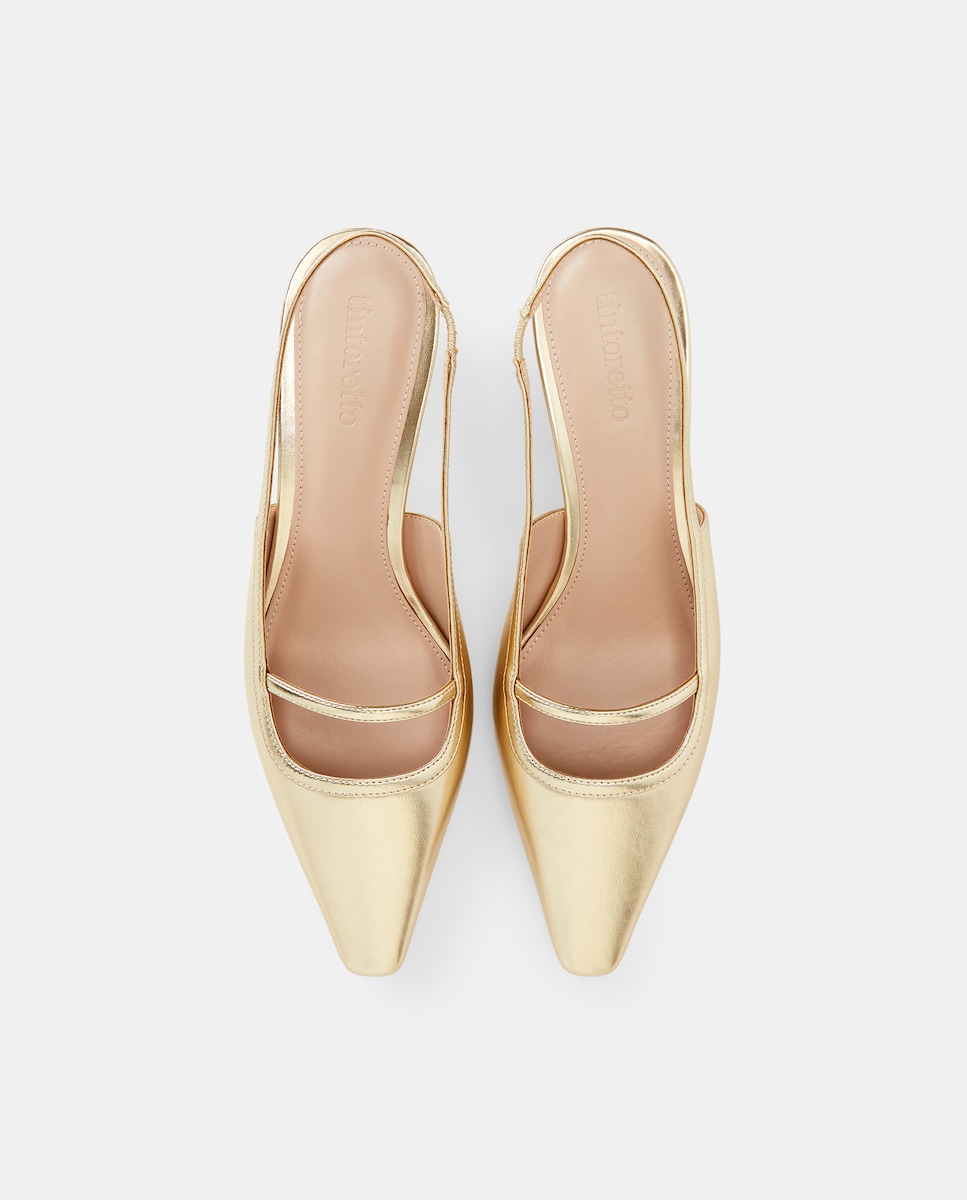 Sapatos de Salto Tipo Tacão 390 Ouro-4