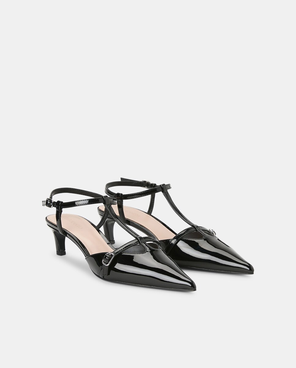 Sapatos de Salto Tipo Mules Preto-2