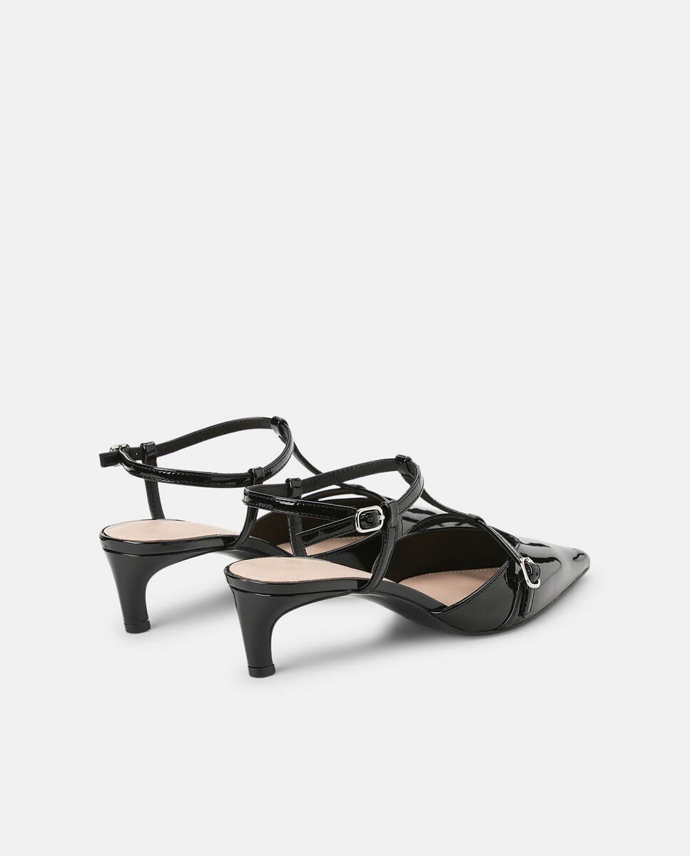 Sapatos de Salto Tipo Mules Preto-3