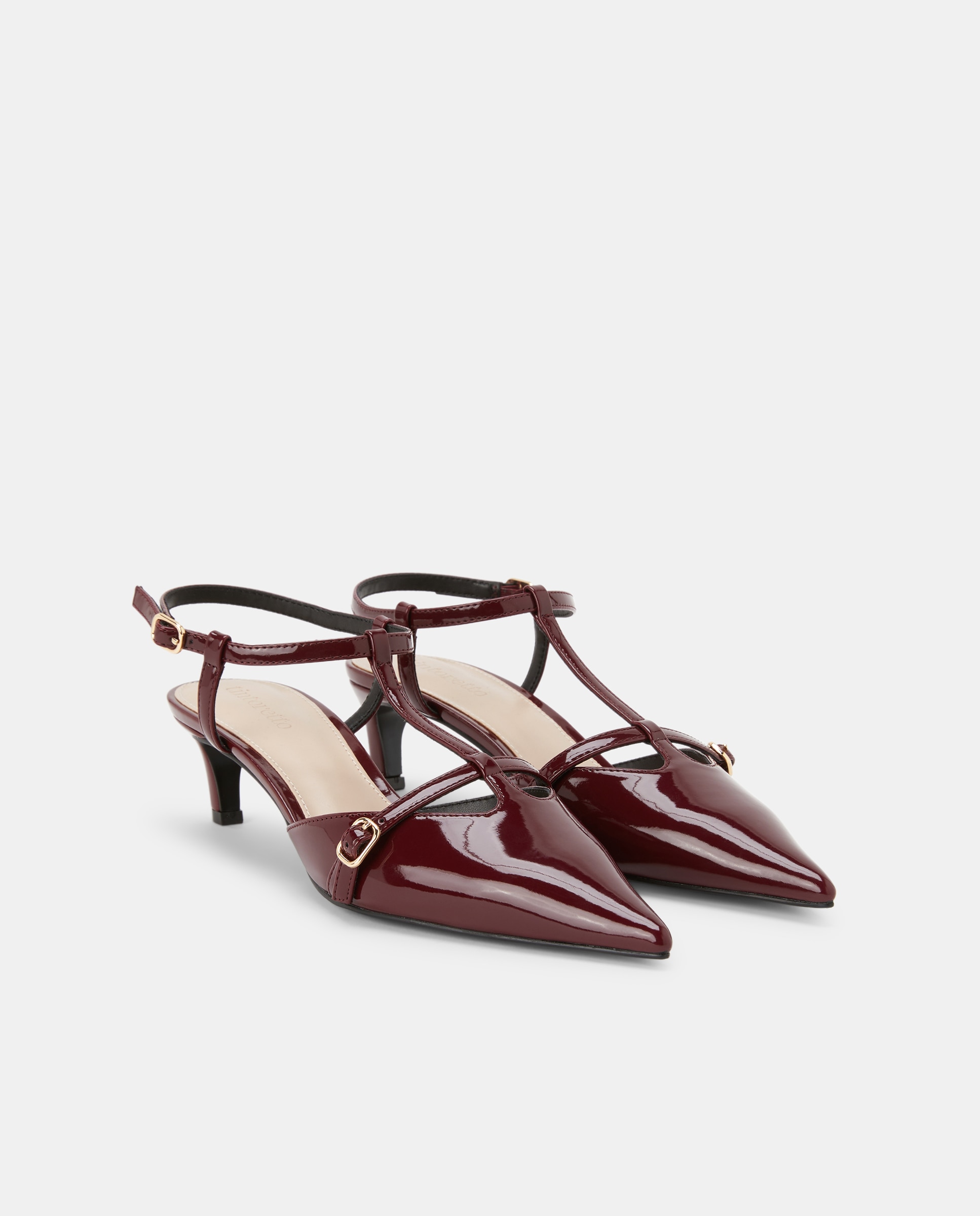 Sapatos de Salto Tipo Mules Bordeaux-2