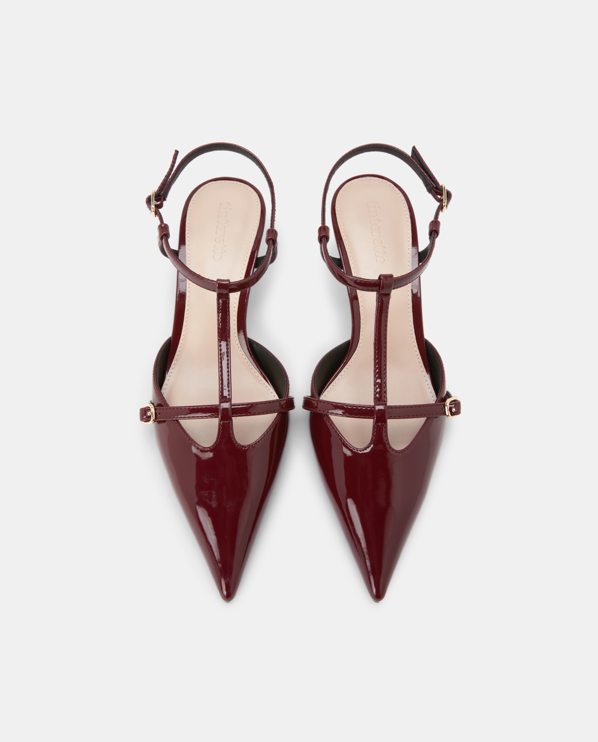 Sapatos de Salto Tipo Mules Bordeaux-4