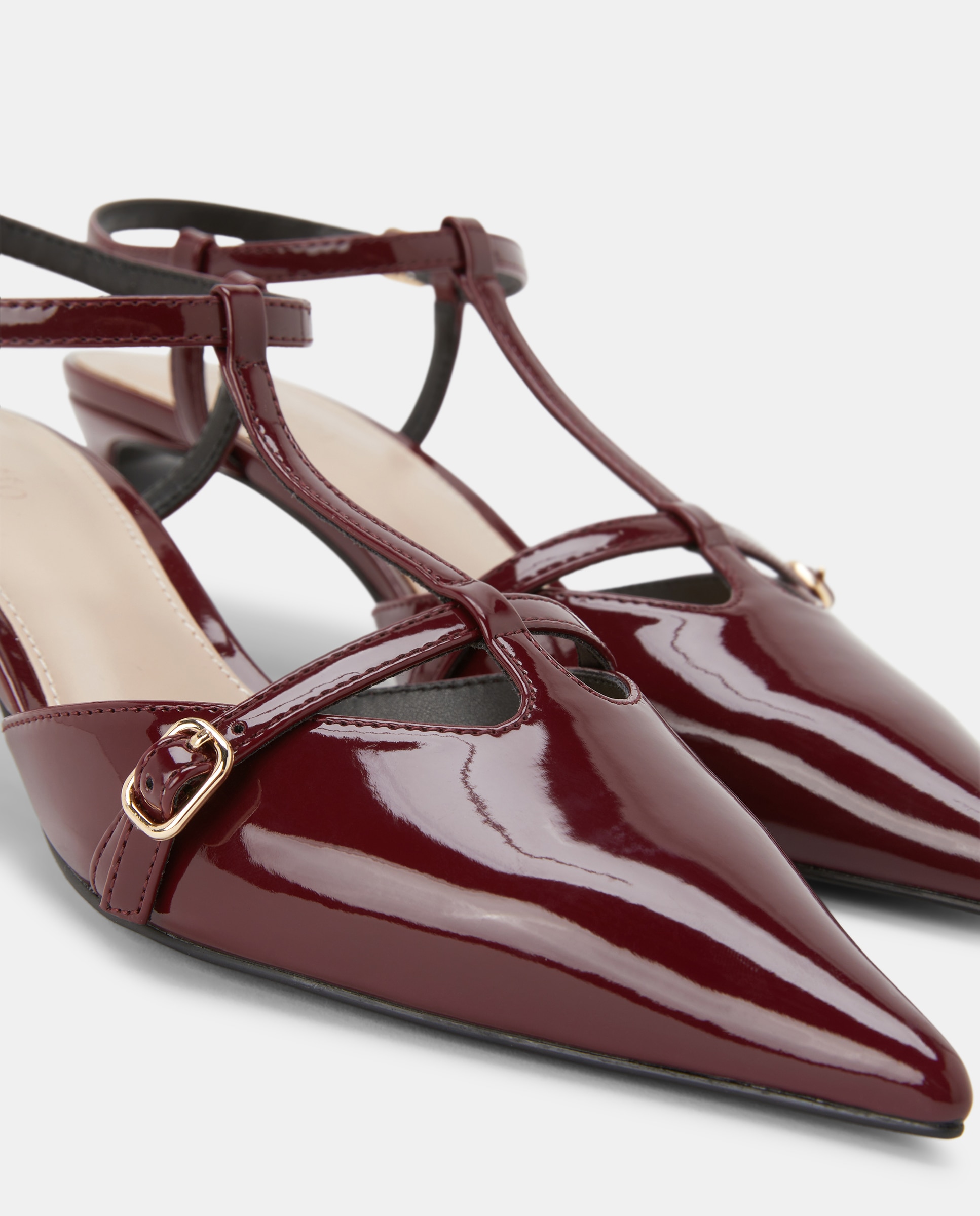 Sapatos de Salto Tipo Mules Bordeaux-5