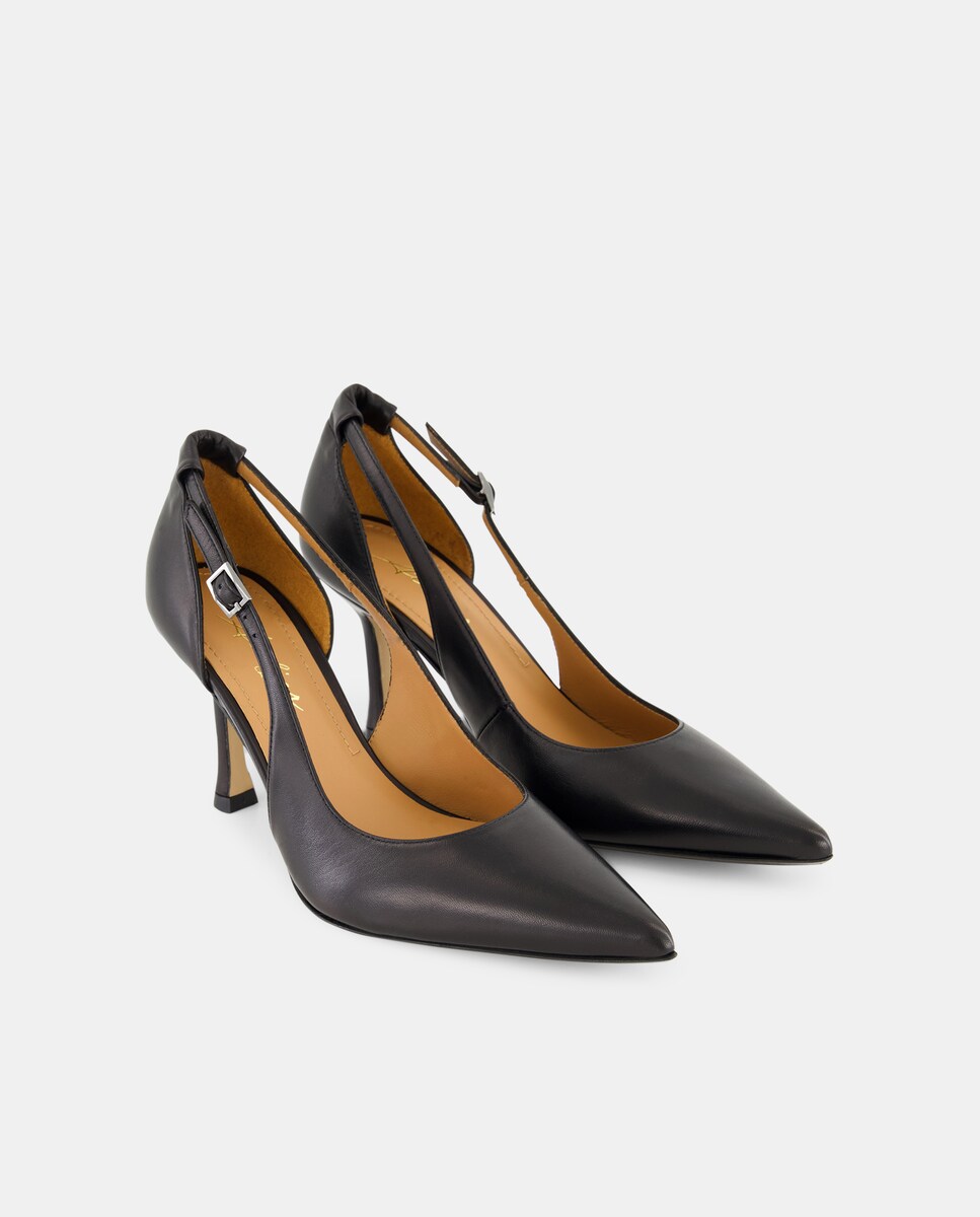 Sapatos de Salto com Aberturas Preto-2