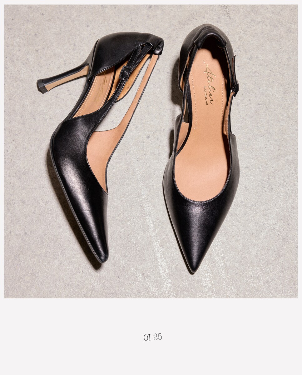 Sapatos de Salto com Aberturas Preto-6