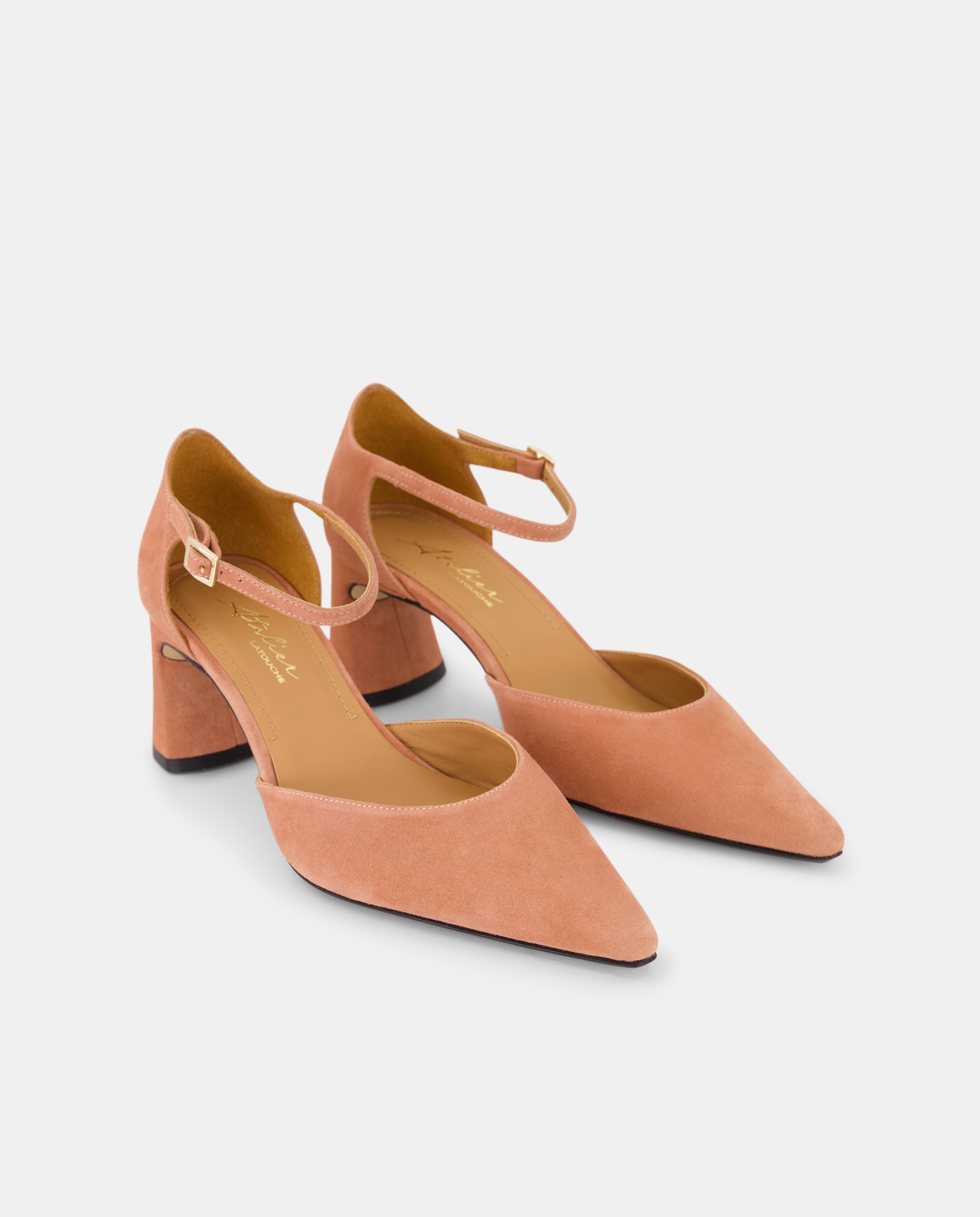 Sapatos de Salto com Pulseira pelo Tornozelo 220 Rosa Pálido-2