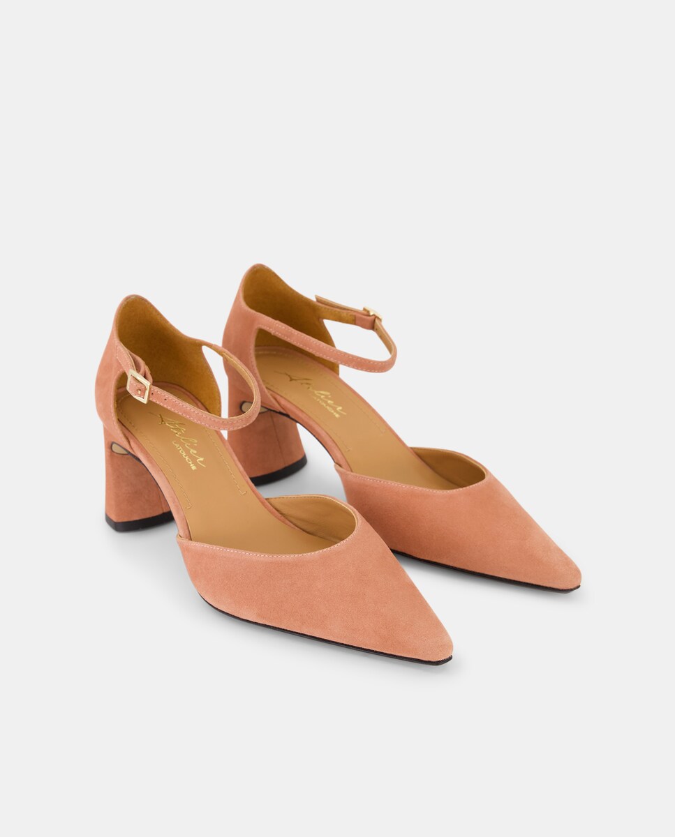 Sapatos de Salto com Pulseira pelo Tornozelo 220 Rosa Pálido-2