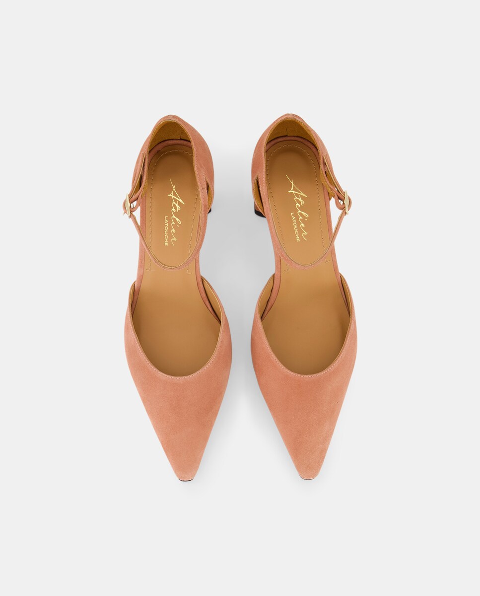 Sapatos de Salto com Pulseira pelo Tornozelo 220 Rosa Pálido-4