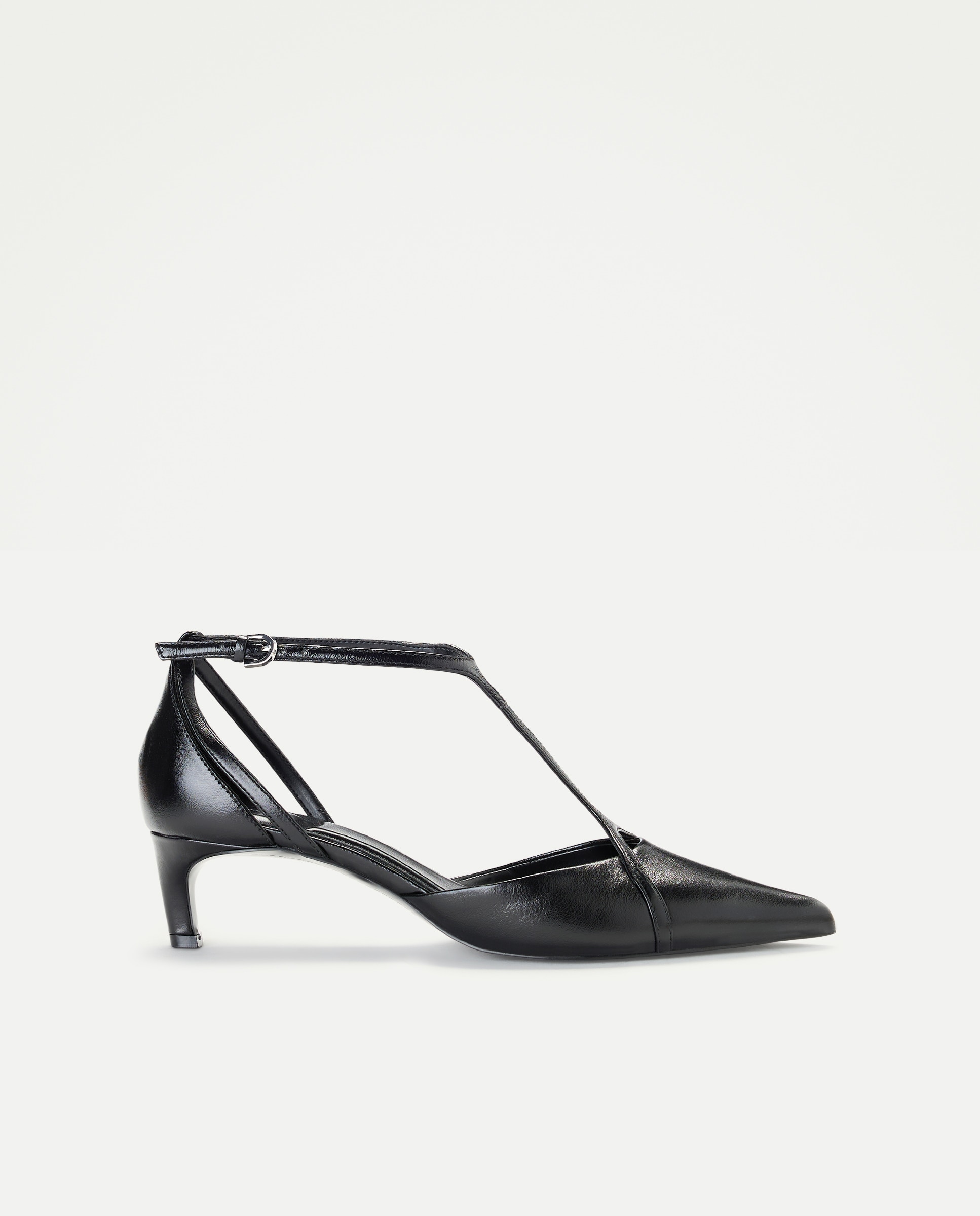 Imagem 0 de Sapatos de Salto Médio em T com Efeito de Pitão