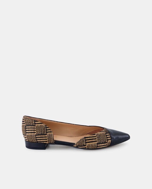 Zapato plano de mujer, combinado laterales.