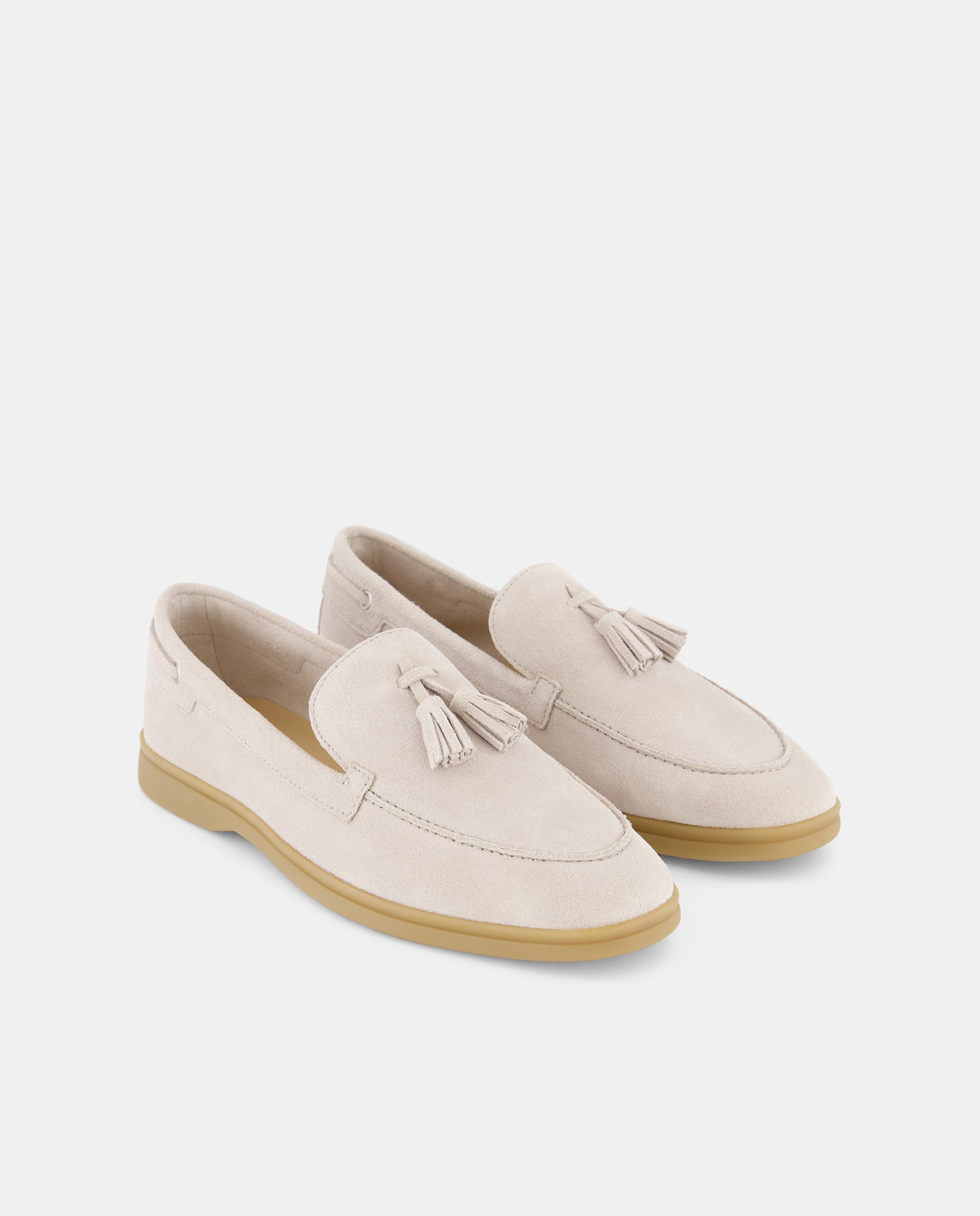 Sapatos Rasos com Atacadores Branco-marfim-2