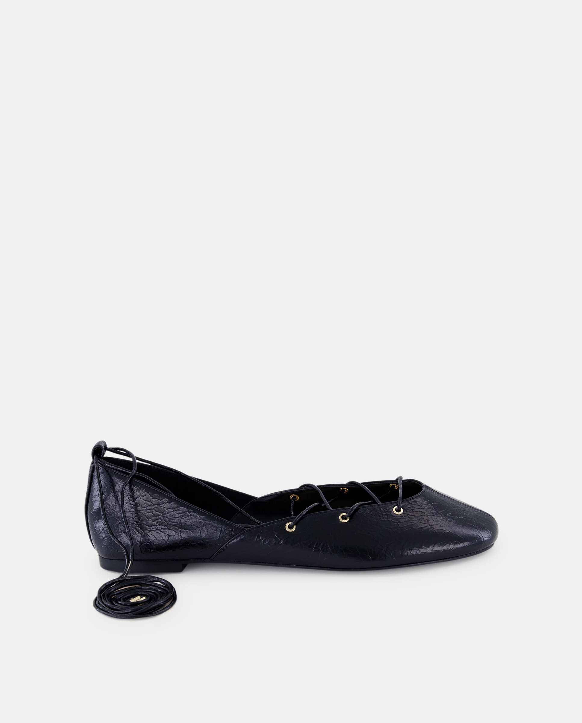 Sapatos Rasos Tipo Sabrinas Preto-1