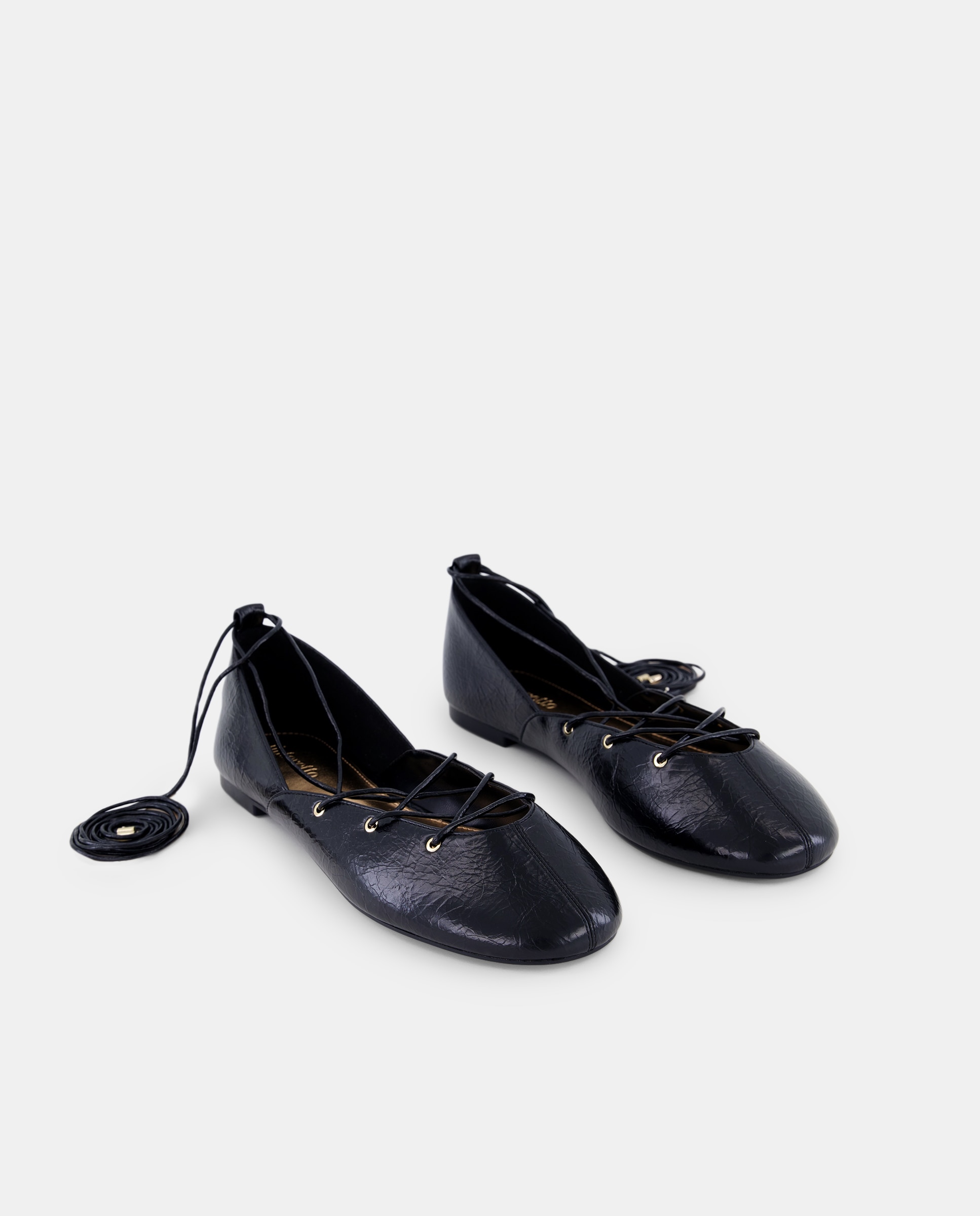 Sapatos Rasos Tipo Sabrinas Preto-2