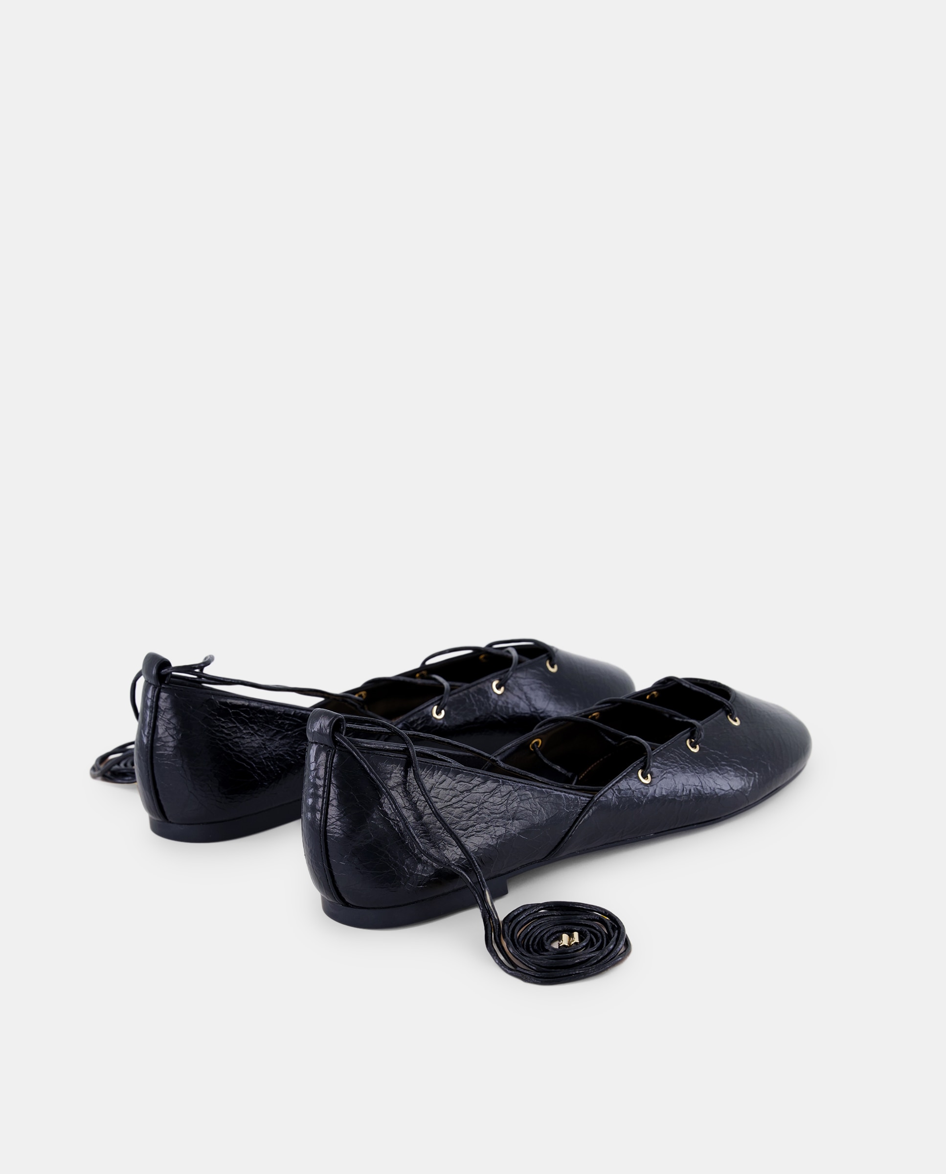 Sapatos Rasos Tipo Sabrinas Preto-3