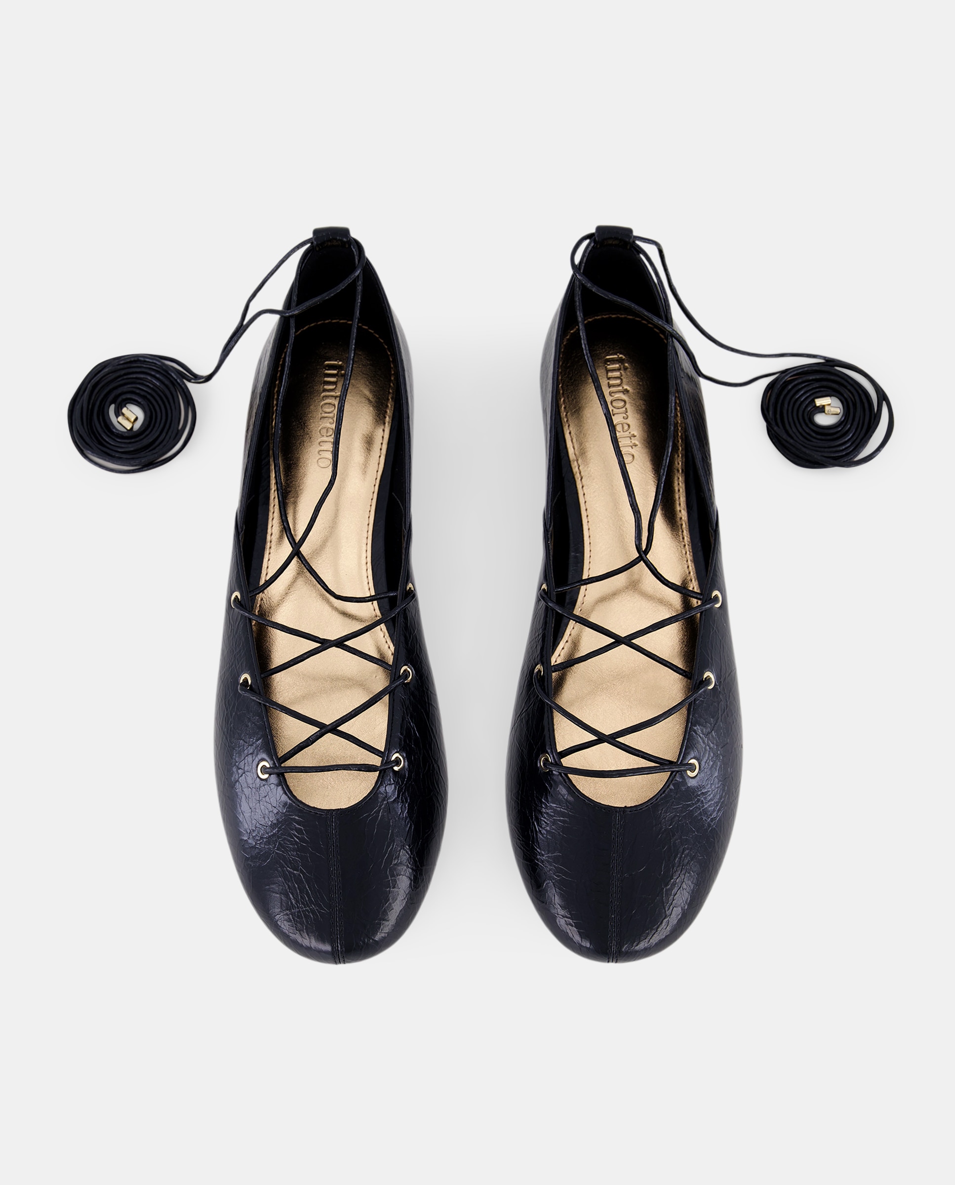 Sapatos Rasos Tipo Sabrinas Preto-4