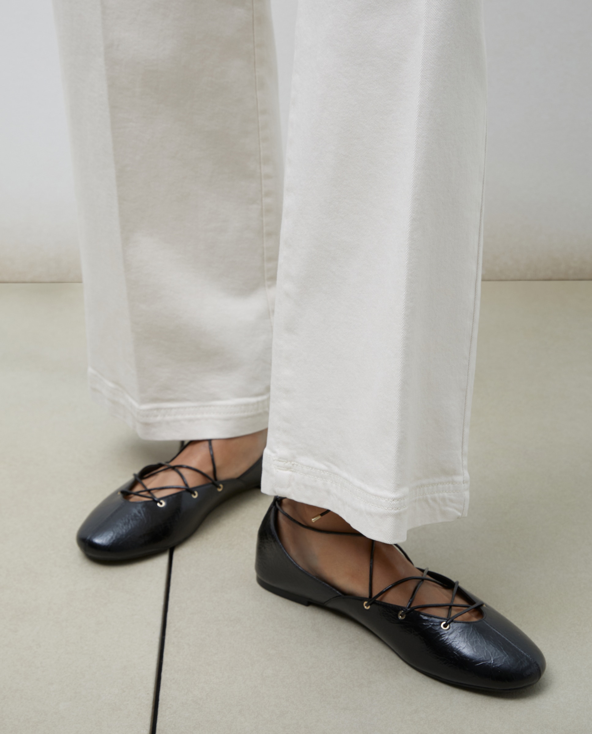 Sapatos Rasos Tipo Sabrinas Preto-6