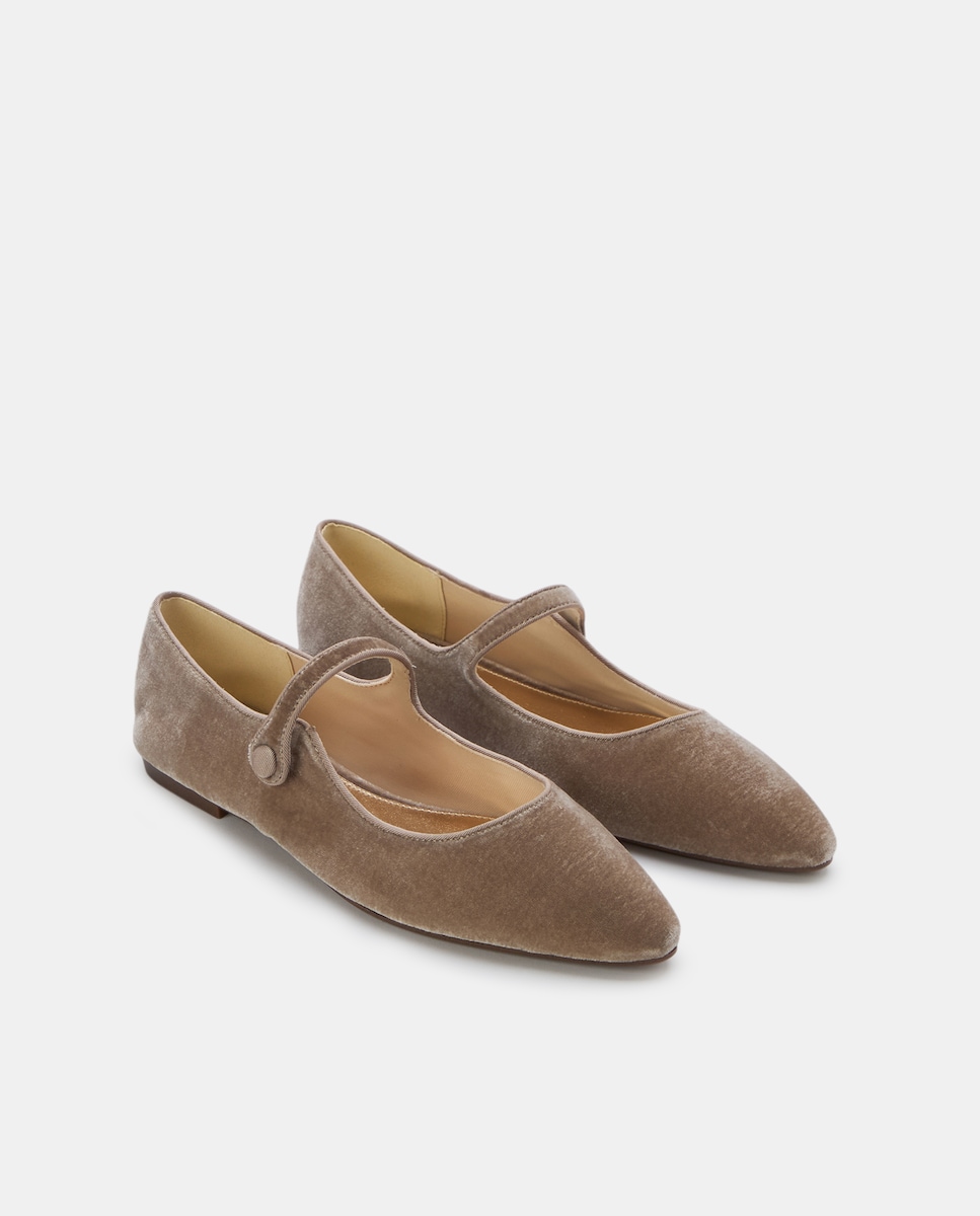 Sapatos Rasos com Pulseira com Botão 510 Verde Claro-2