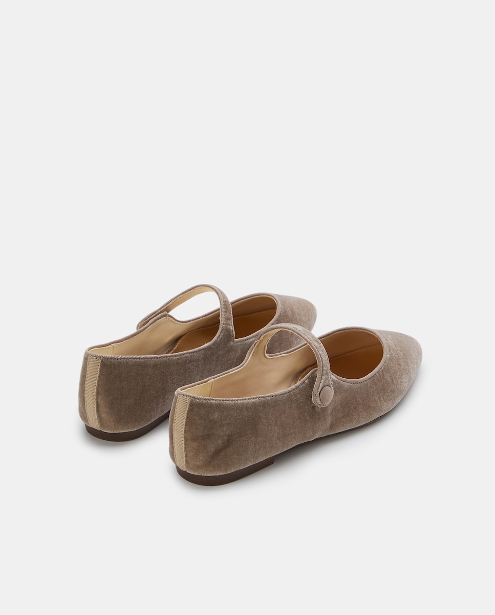 Sapatos Rasos com Pulseira com Botão 510 Verde Claro-3