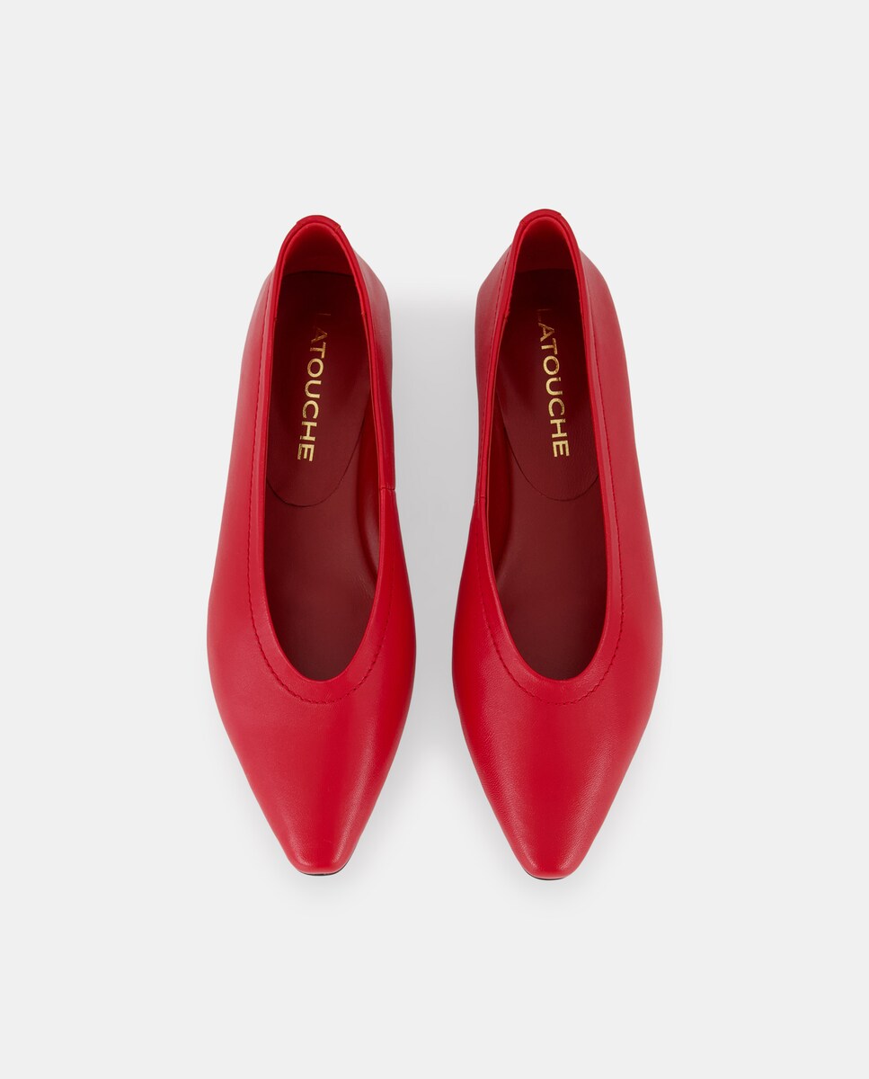 Sapatos Rasos Tipo Salto 600 Vermelho-4