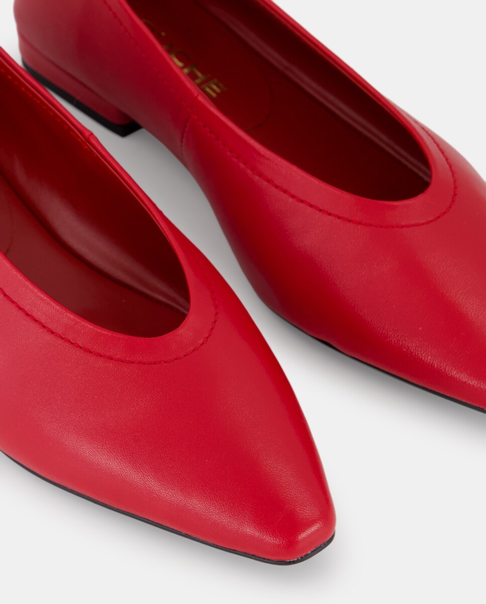 Sapatos Rasos Tipo Salto 600 Vermelho-5