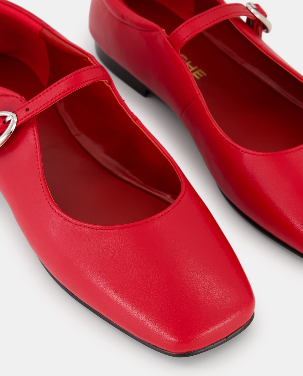 Sapatos Rasos com Pulseira Essencial 600 Vermelho-5