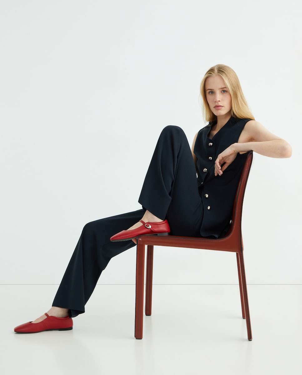 Sapatos Rasos com Pulseira Essencial 600 Vermelho-6