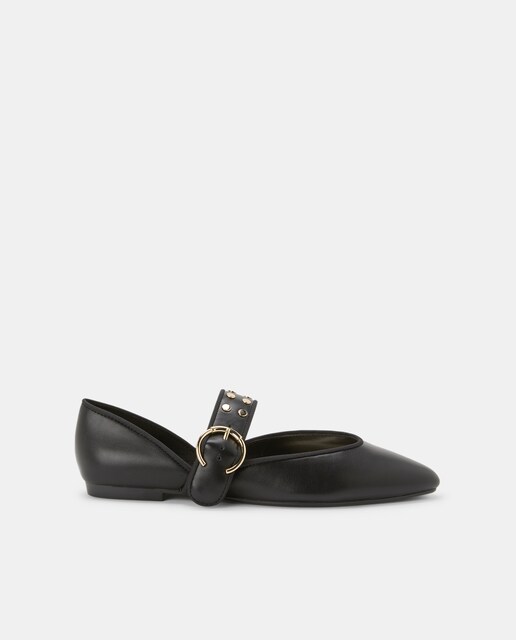 Zapatos planos de mujer con pulsera y tachas