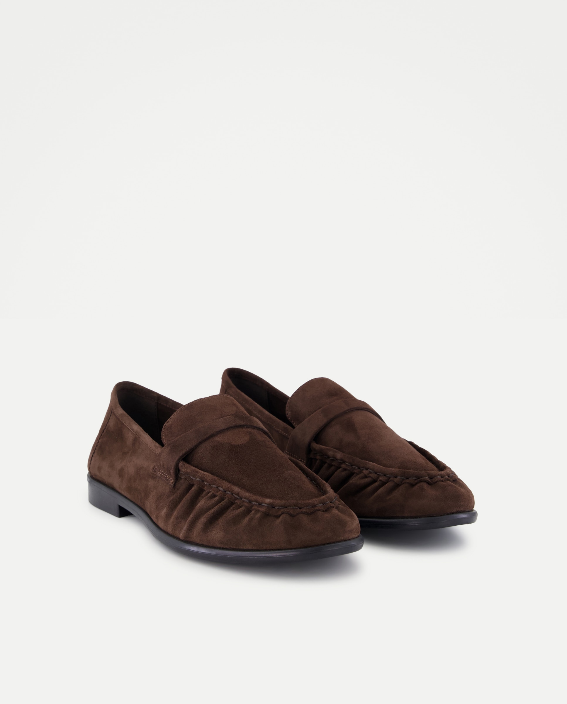 Zapatos tipo mocasín de mujer con antifaz fruncido ante - Tintoretto - Marrón Marrón-2
