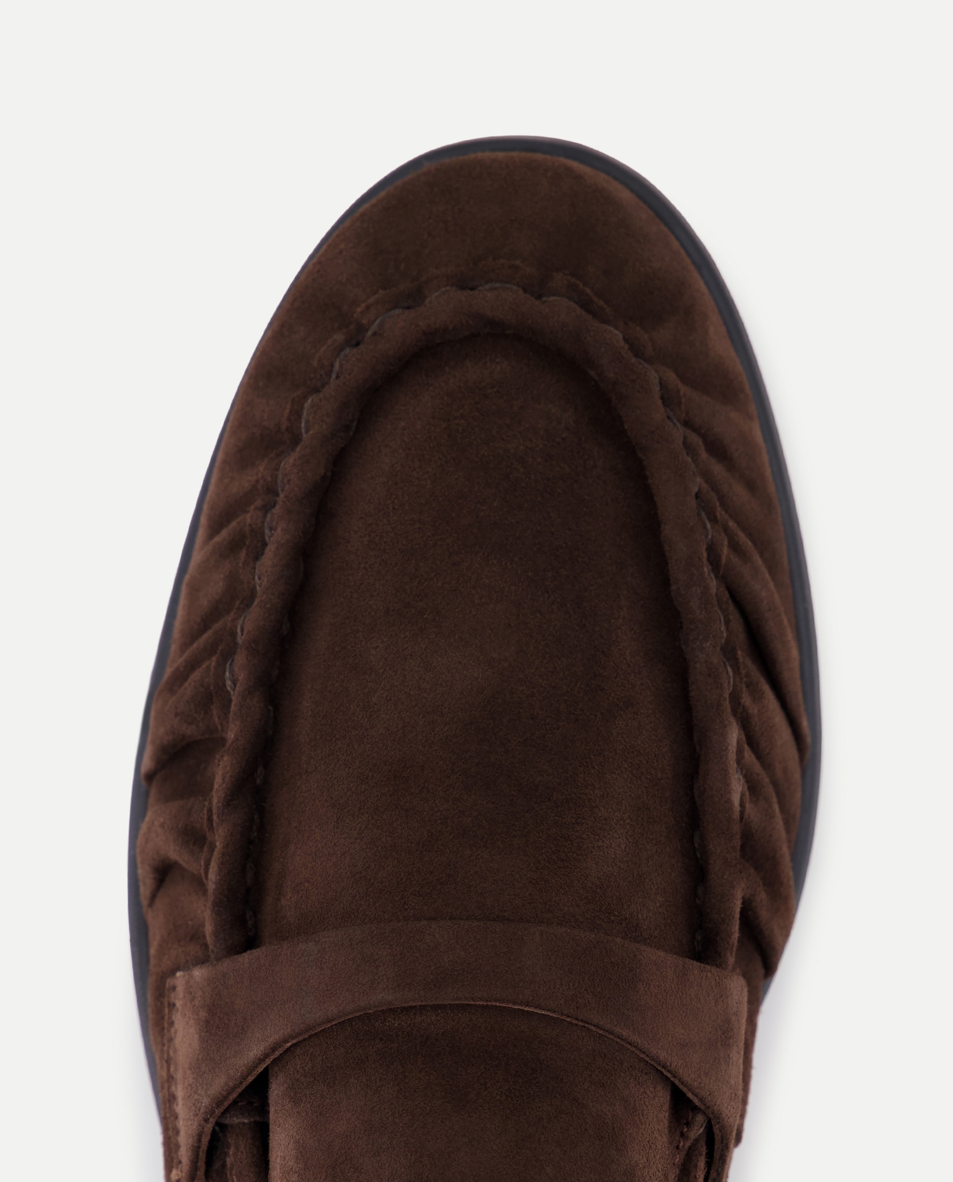 Zapatos tipo mocasín de mujer con antifaz fruncido ante - Tintoretto - Marrón Marrón-4