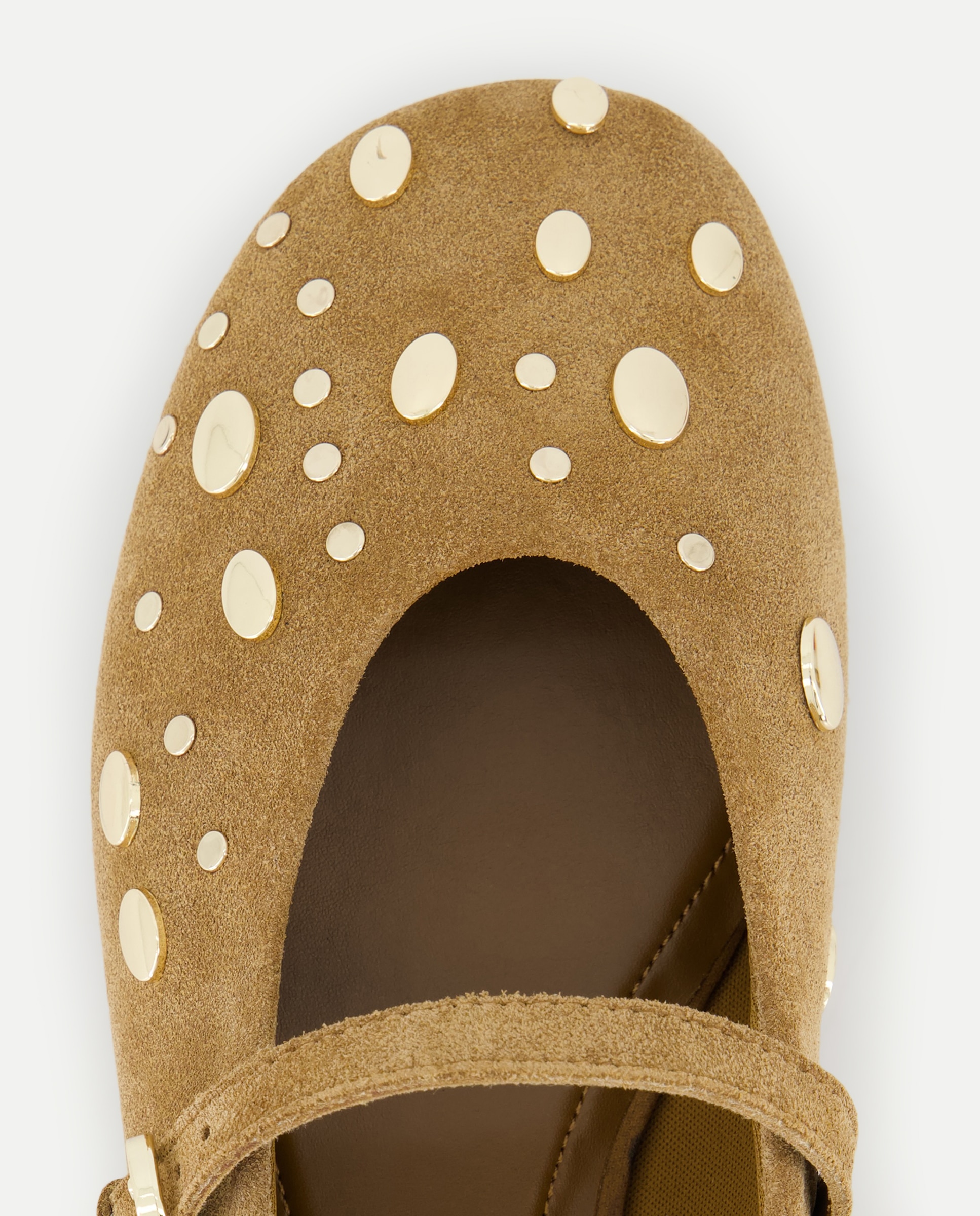 Sapatos de Presilha Rasos com Tachas 730 Camel-4