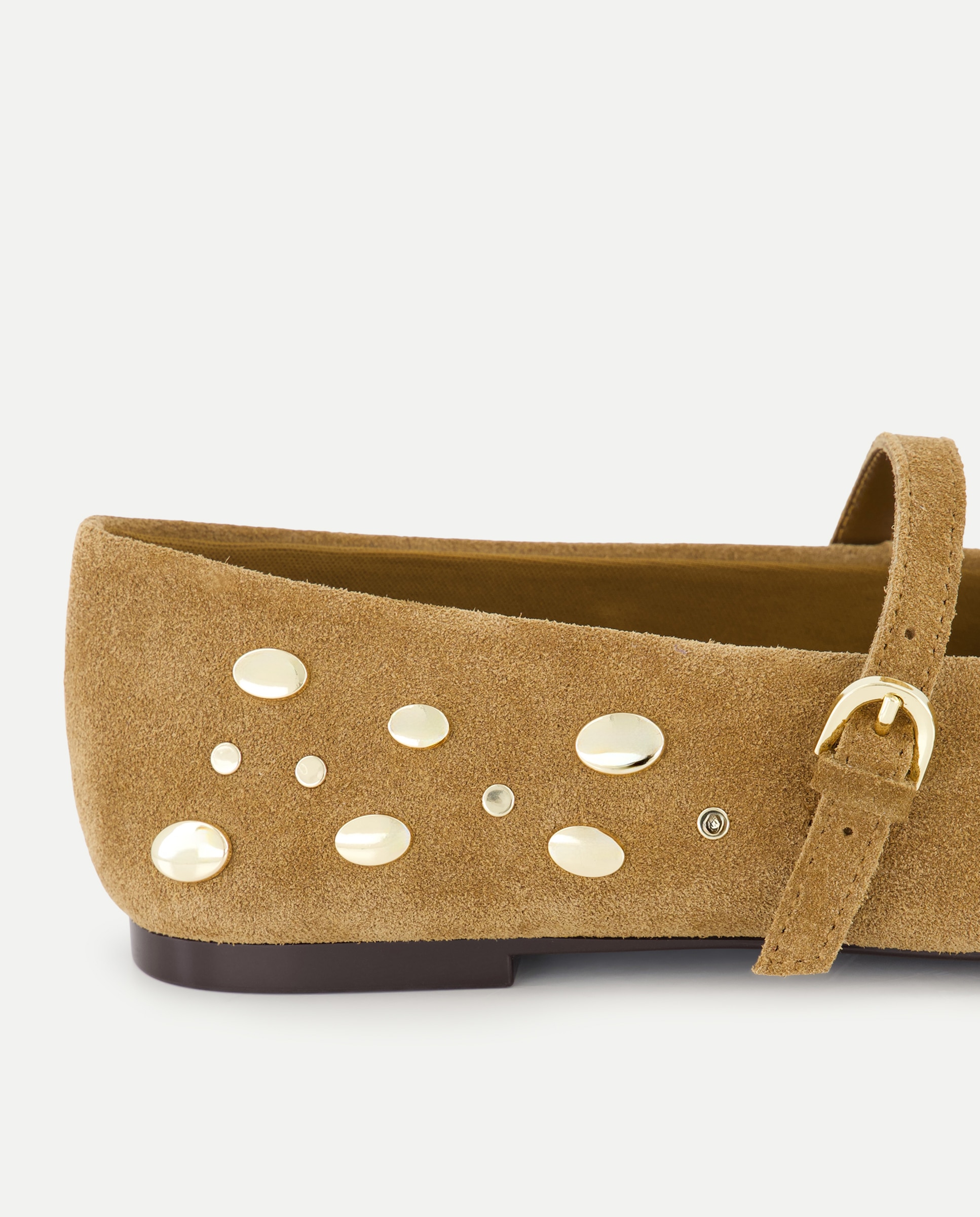 Sapatos de Presilha Rasos com Tachas 730 Camel-5