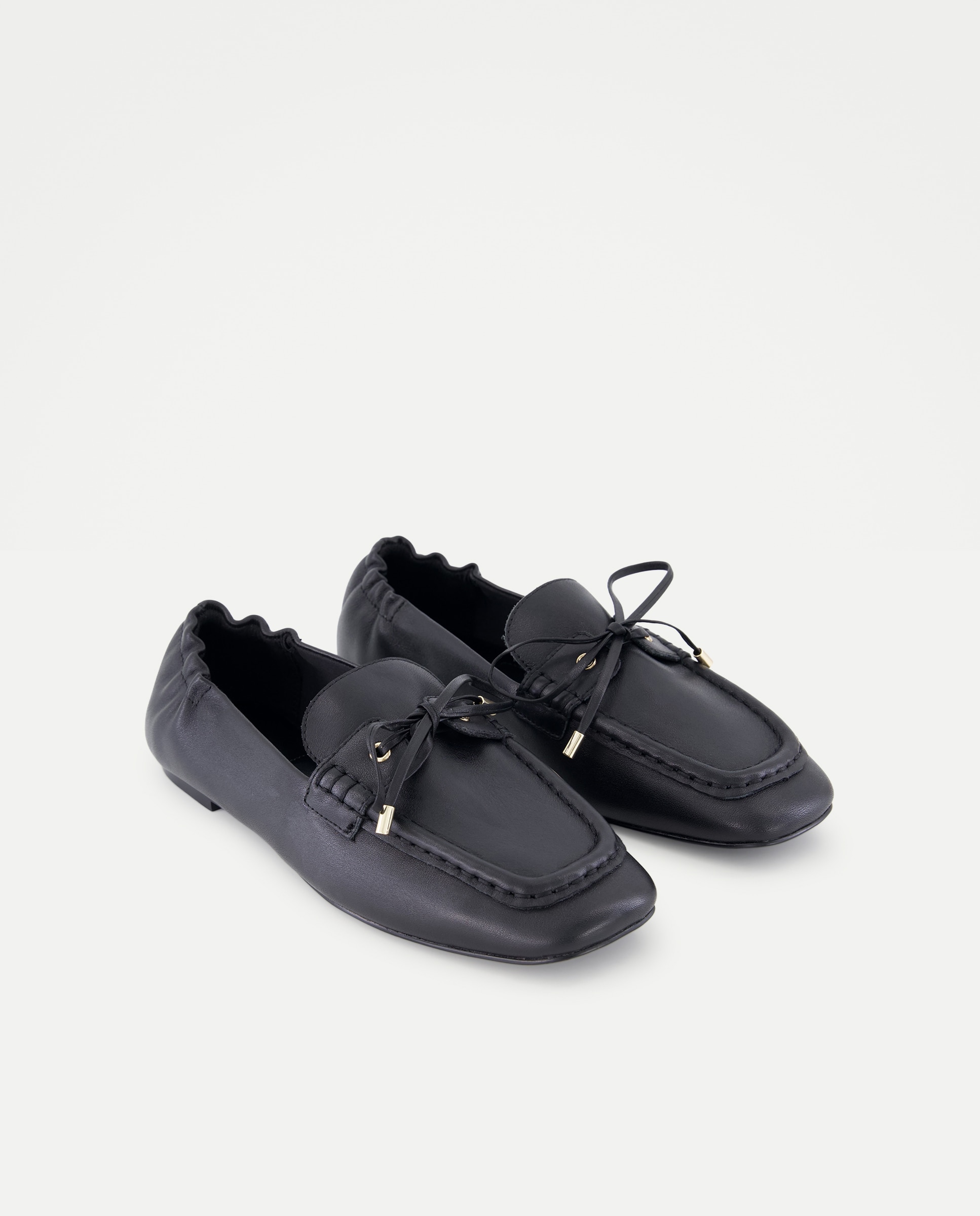 Zapato de mujer plano mocasín cordón - Tintoretto - Negro Negro-2