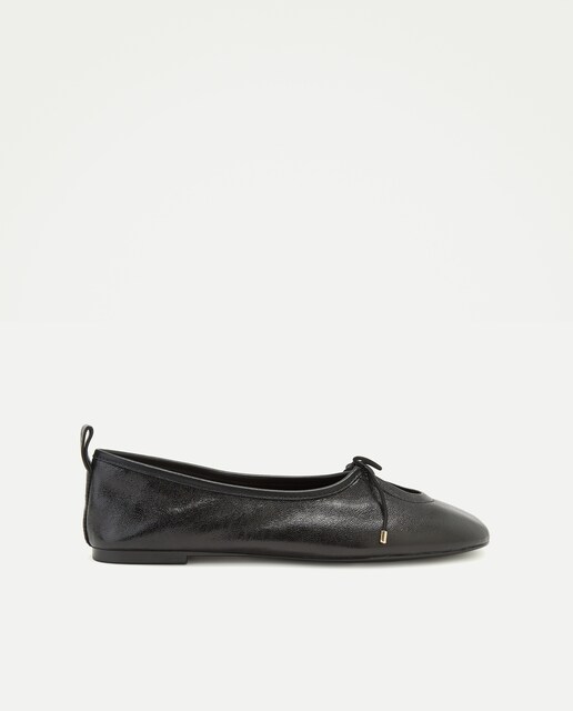 Zapato plano de mujer bailarina hueco lazo