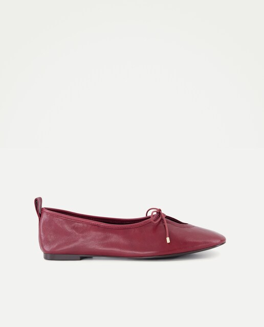 Zapato plano de mujer bailarina hueco lazo