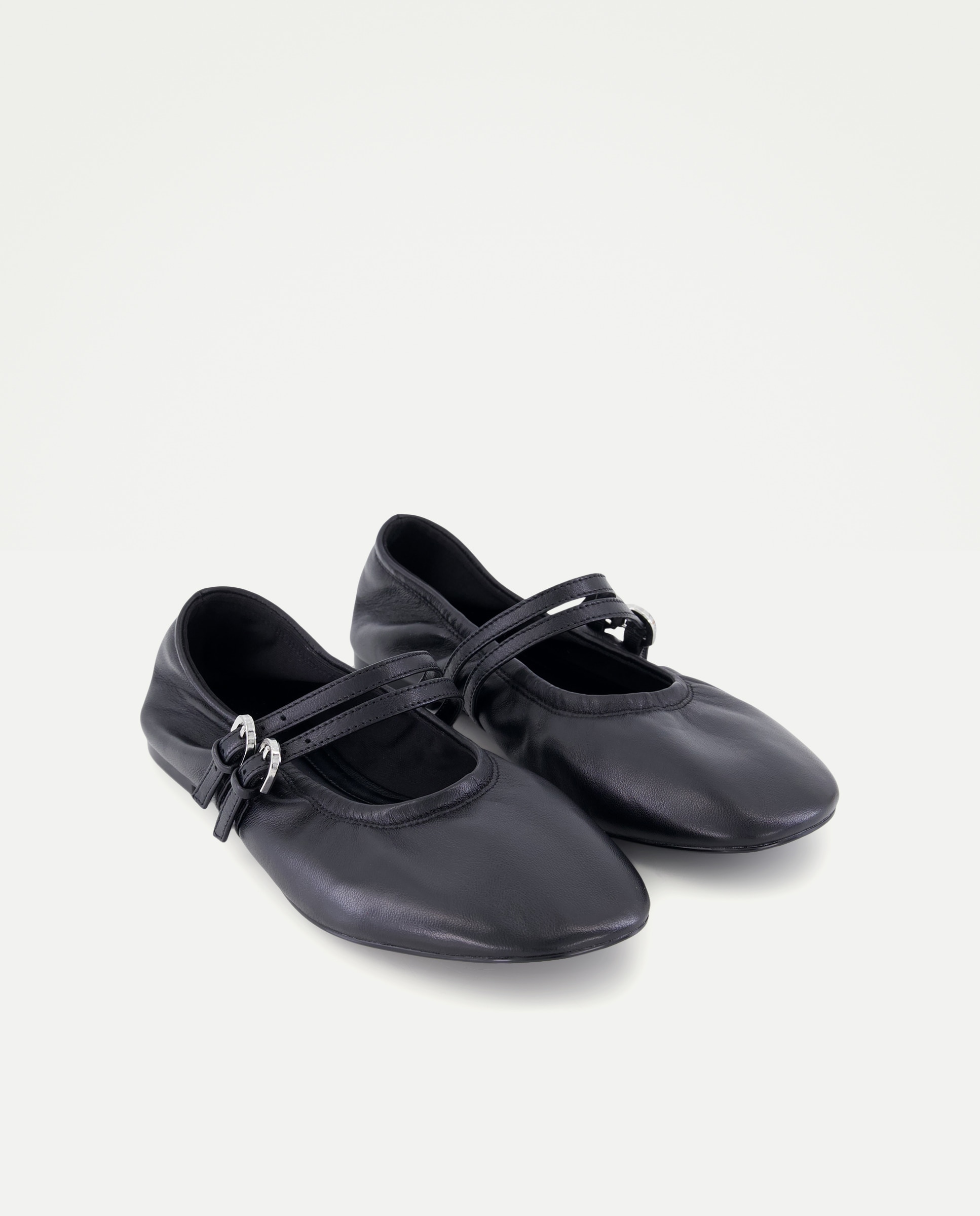Imagen 2 de Zapato plano de mujer mercedita suave doble tira - Tintoretto - Negro Negro