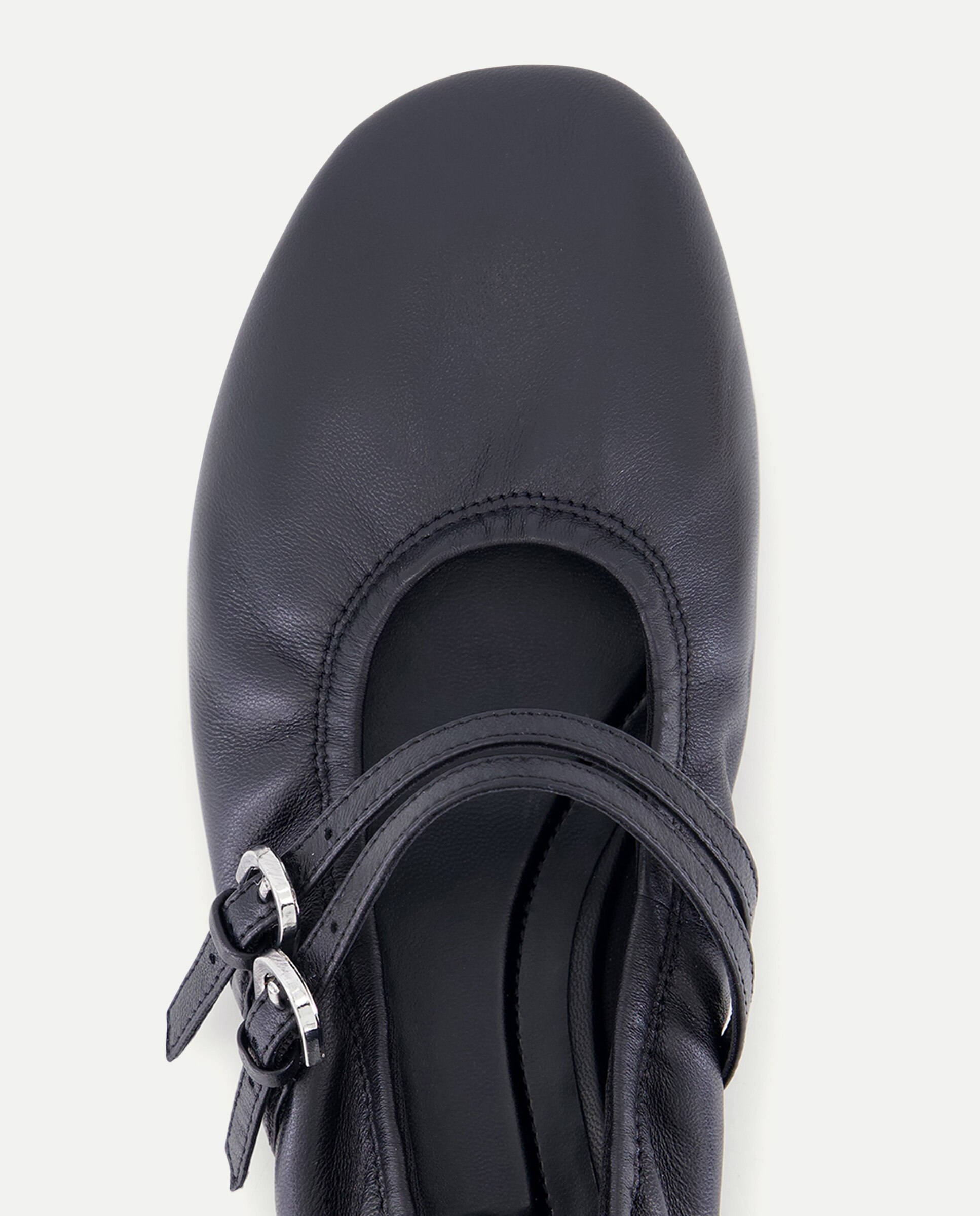 Imagen 4 de Zapato plano de mujer mercedita suave doble tira - Tintoretto - Negro Negro