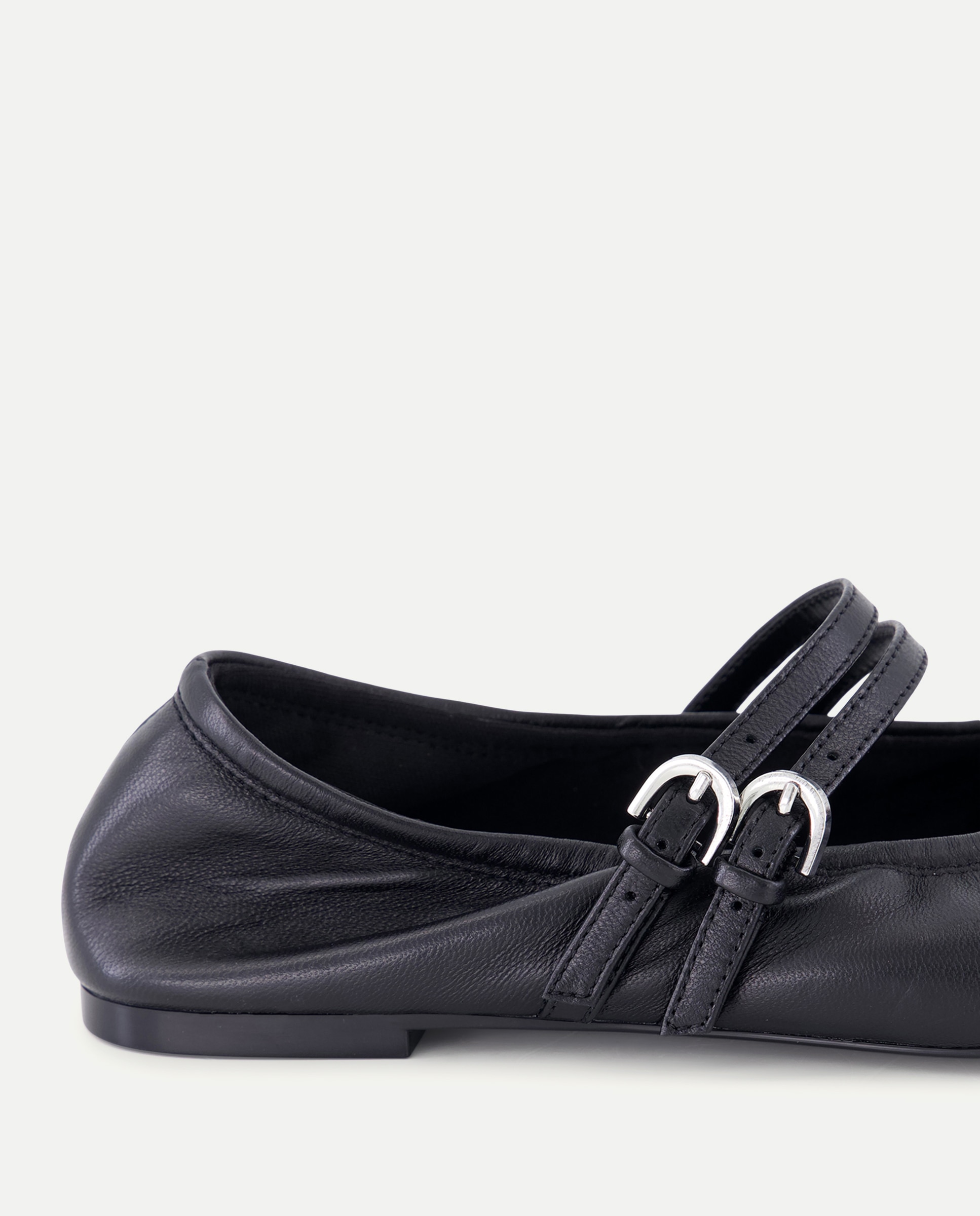 Imagen 5 de Zapato plano de mujer mercedita suave doble tira - Tintoretto - Negro Negro
